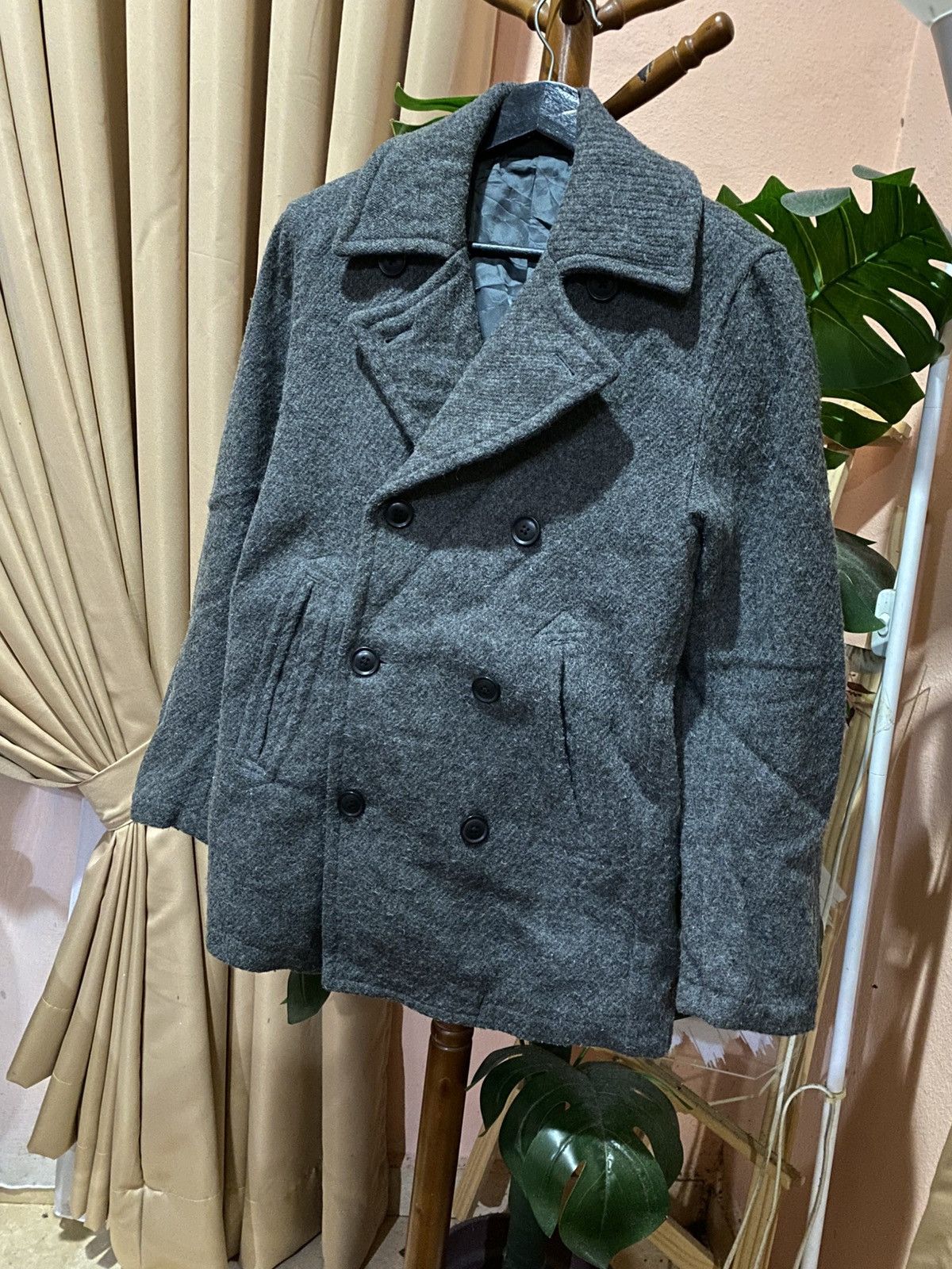 DKNY DKNY Charcoal Wool Peacoat | Women’s Double-Breasted Coat Size US S / EU 44-46 / 1 - 5 Thumbnail