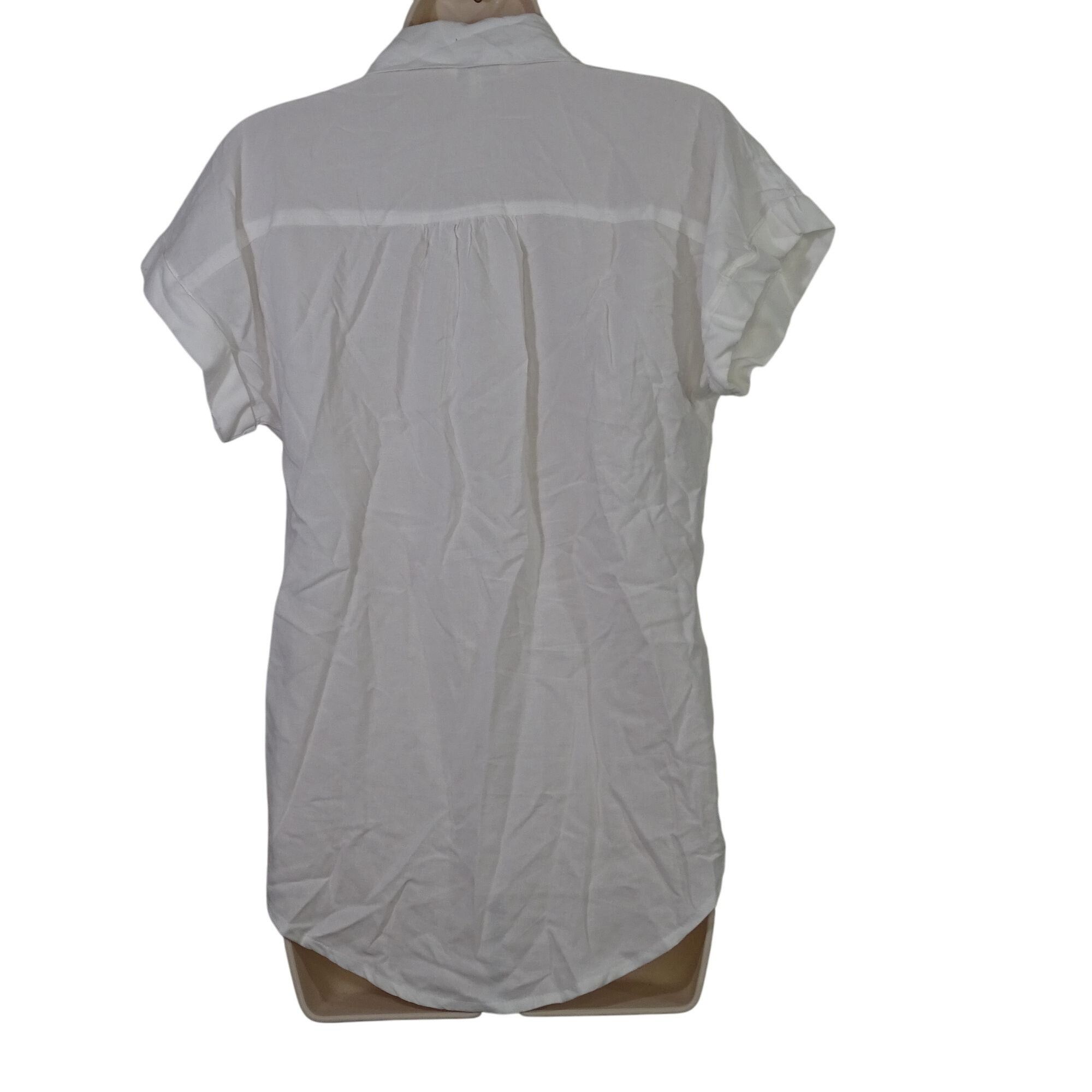 Other Sim and Sam White Button Up Shirt Women Size S Short Sleeve Size S / US 4 / IT 40 - 3 Thumbnail
