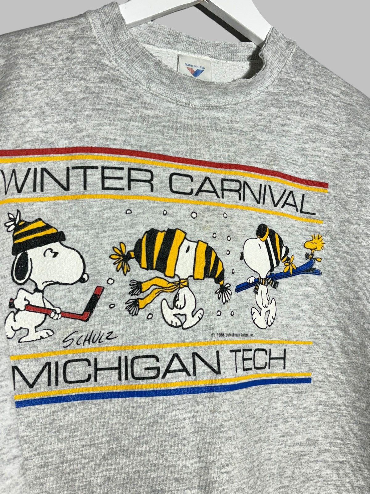 Vintage 70s Vintage Snoopy Michigan Tech Carnival 1958 Sweatshirt Size US XL / EU 56 / 4 - 3 Thumbnail