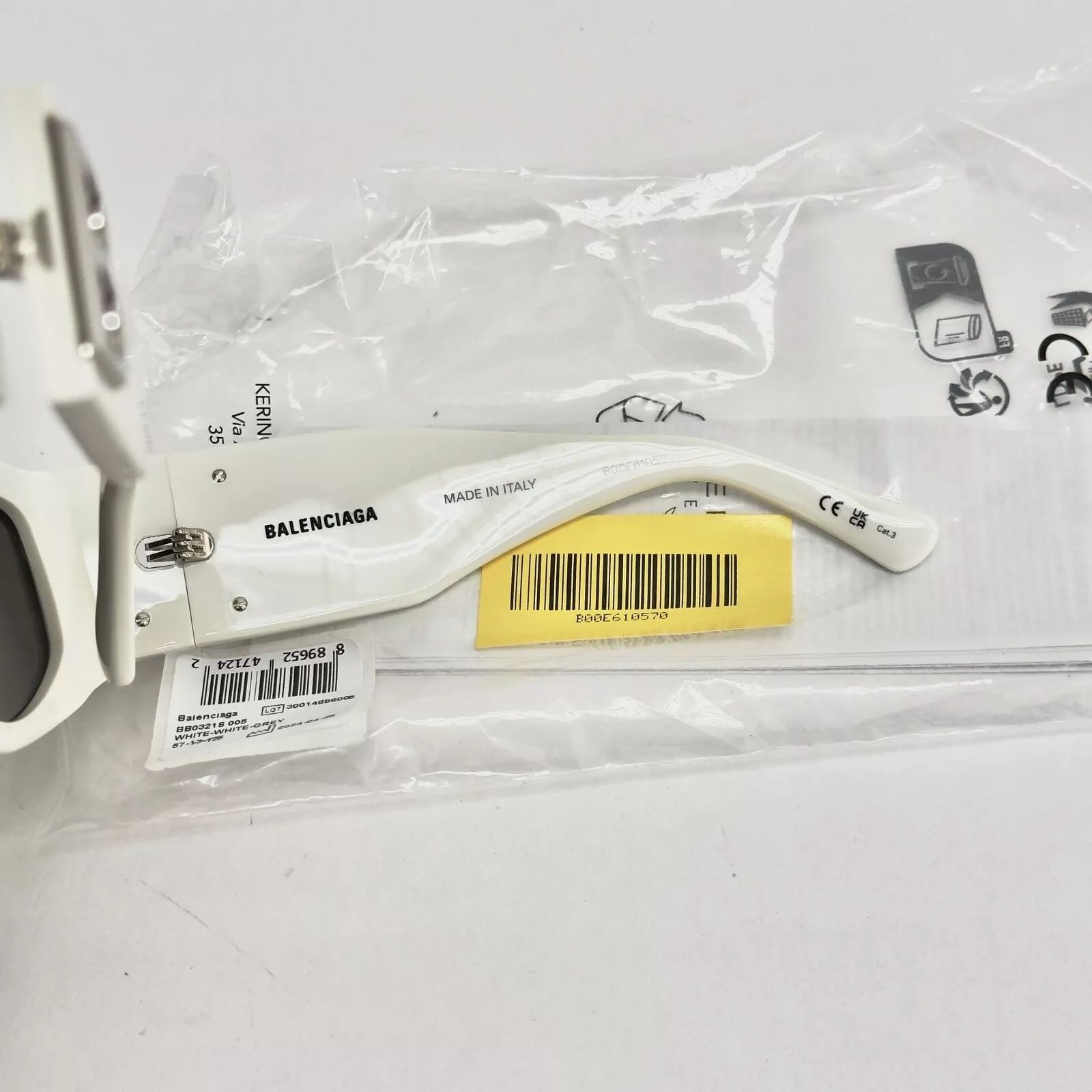 Balenciaga BALENCIAGA BOSSY Cat 0321 White Fashion Sunglass BB0321S 005 Size ONE SIZE - 2 Thumbnail
