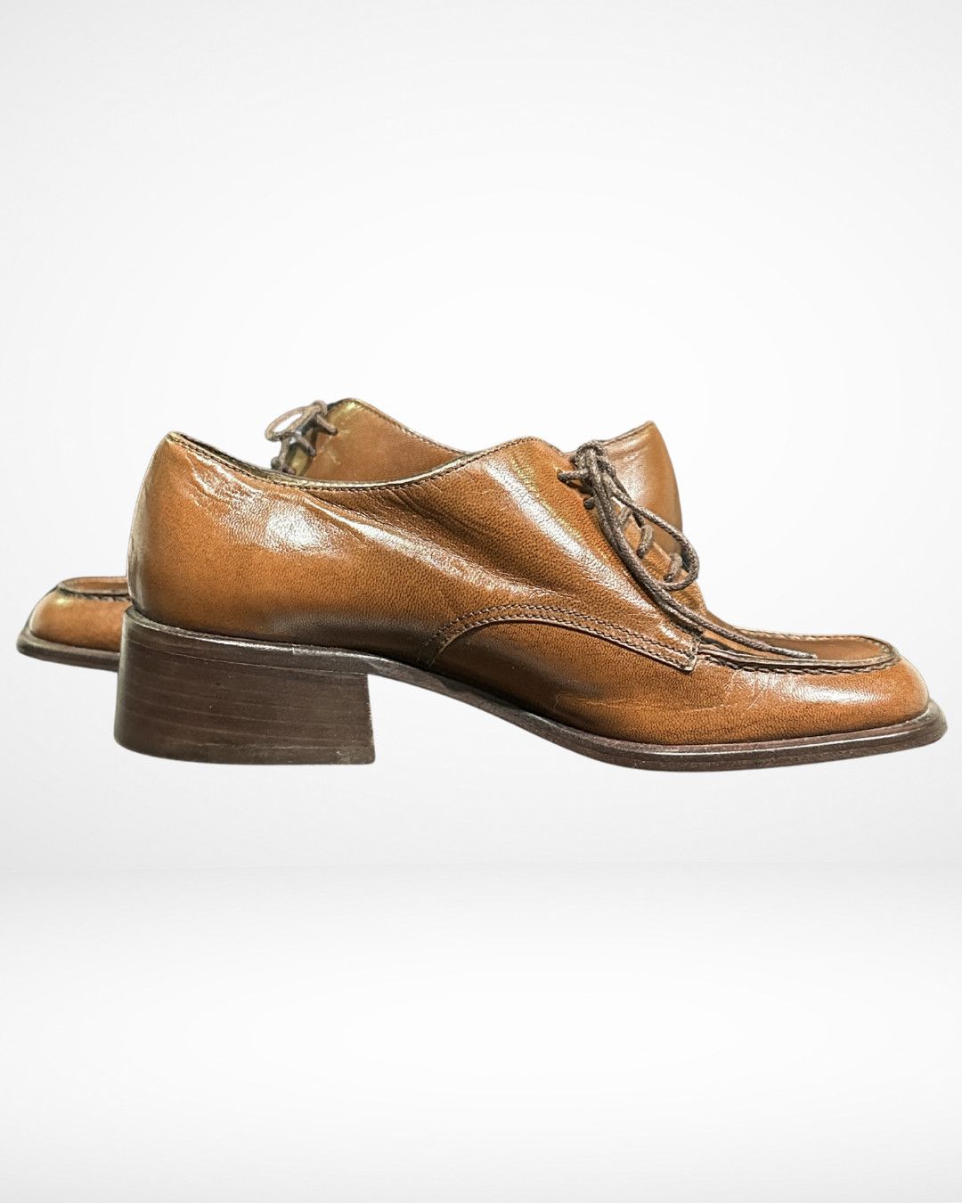Miu Miu FW96 Square Toe Heeled Loafers Size US 6 / IT 36 - 7 Thumbnail
