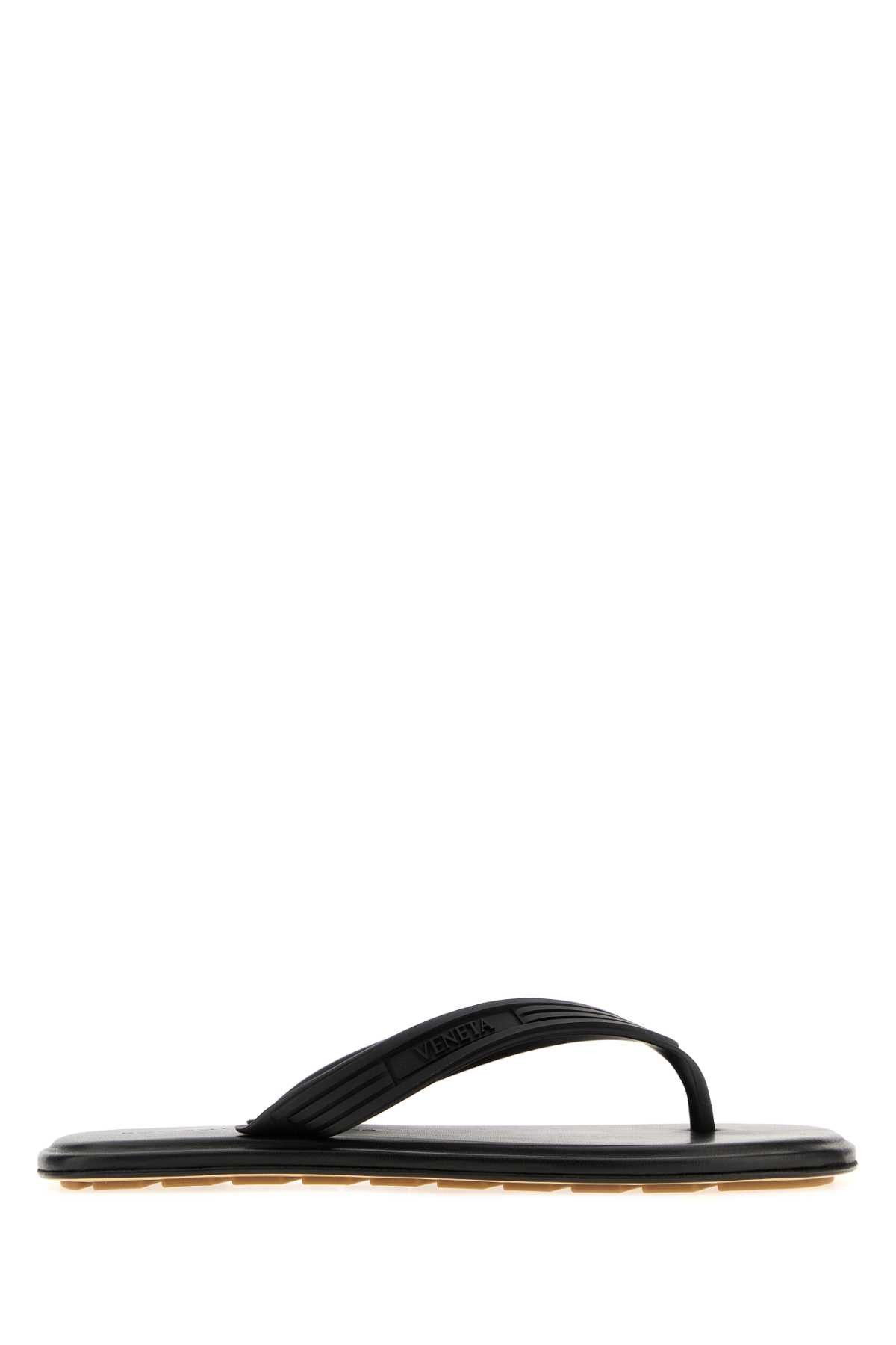Bottega Veneta Black Rubber Sampieri Thong Slippers Size US 7 / IT 37 - 1 Thumbnail