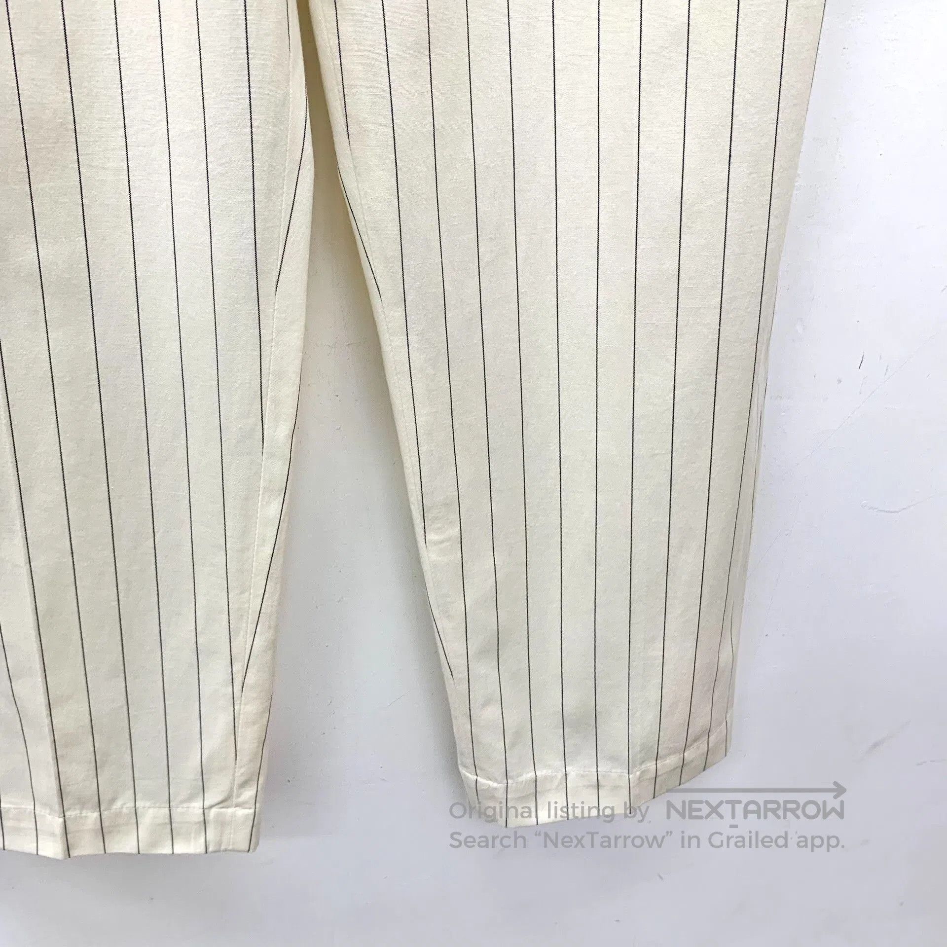Brunello Cucinelli Brunello Cucinelli White Vertical Stripe Cotton Trousers. Size US 40 / EU 56 - 5 Thumbnail