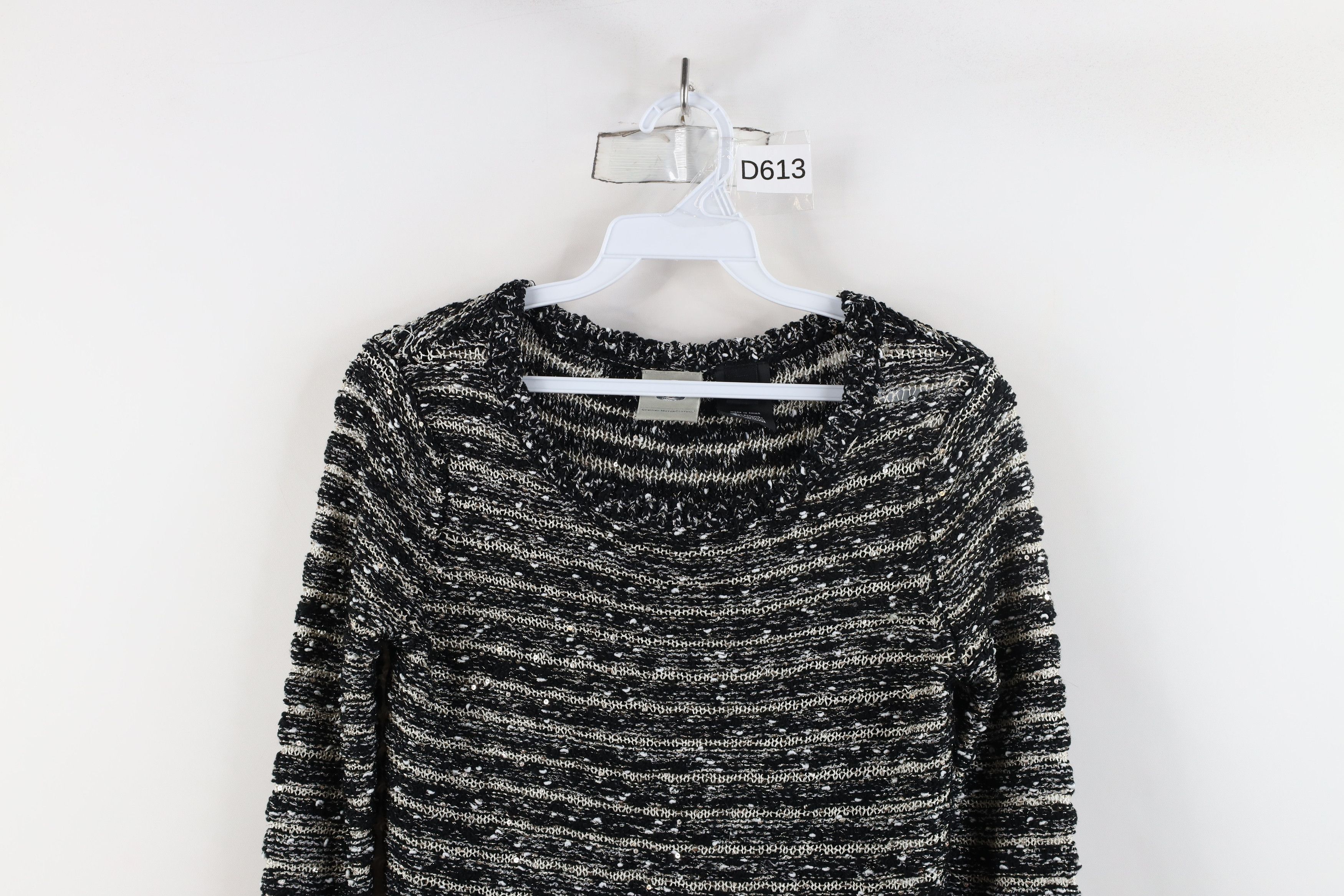 Harley Davidson × Vintage Vintage Harley Davidson Sequin Striped Knit Metallic Sweater Size S / US 4 / IT 40 - 2 Thumbnail
