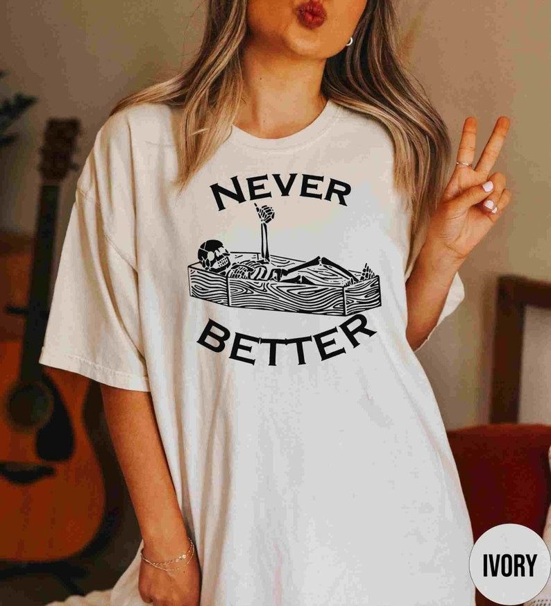 Designer Never Better Skeleton Shirt Size M / US 6-8 / IT 42-44 - 1 Thumbnail