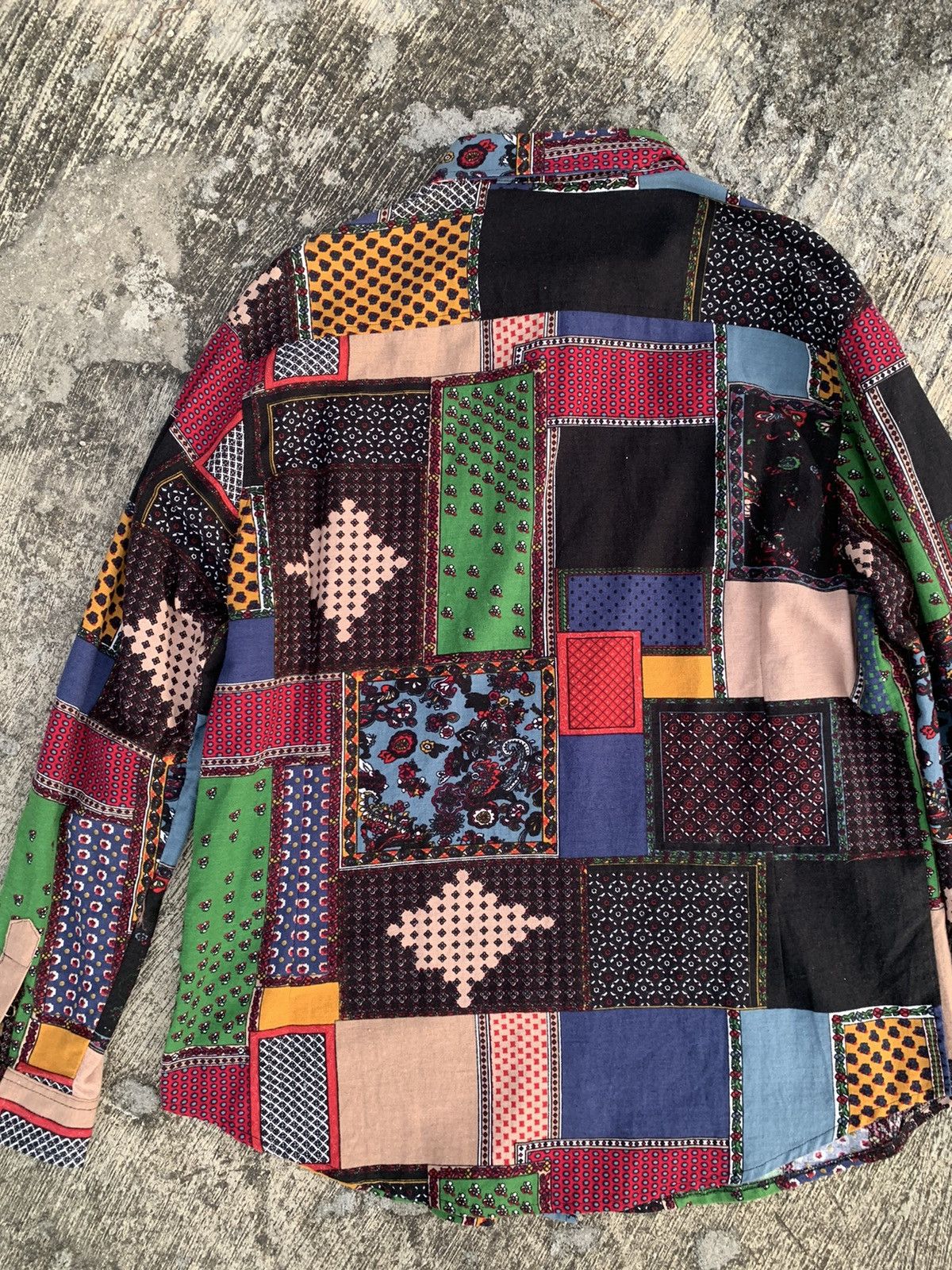 Designer × Issey Miyake × Japanese Brand Rare 🔥 multicolor longsleeve button up patchwork style Size XL / US 12-14 / IT 48-50 - 13 Thumbnail