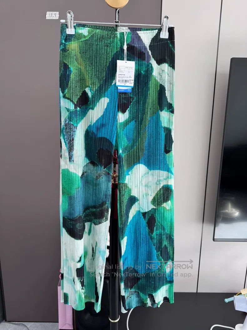 Issey Miyake Issey Miyake size:3 Floral Slit Straight Pants Size 22" - 1 Thumbnail