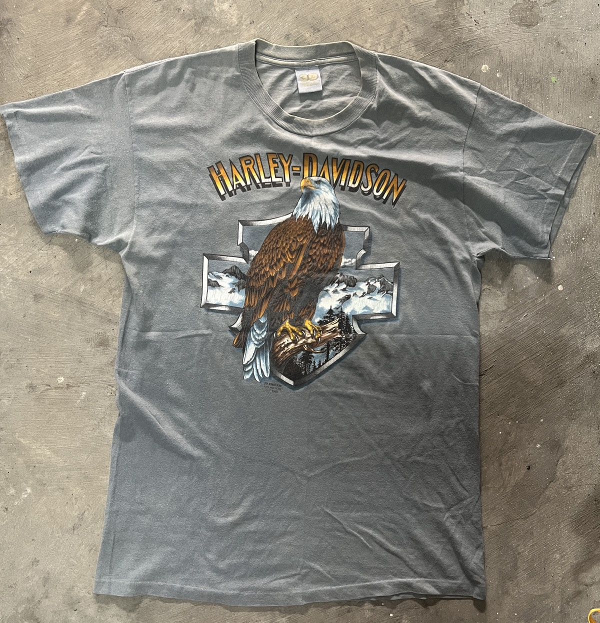 Other Vintage Harley Davidson 3D Emblem T Shirt (1990) Size US XL / EU 56 / 4 - 1 Thumbnail