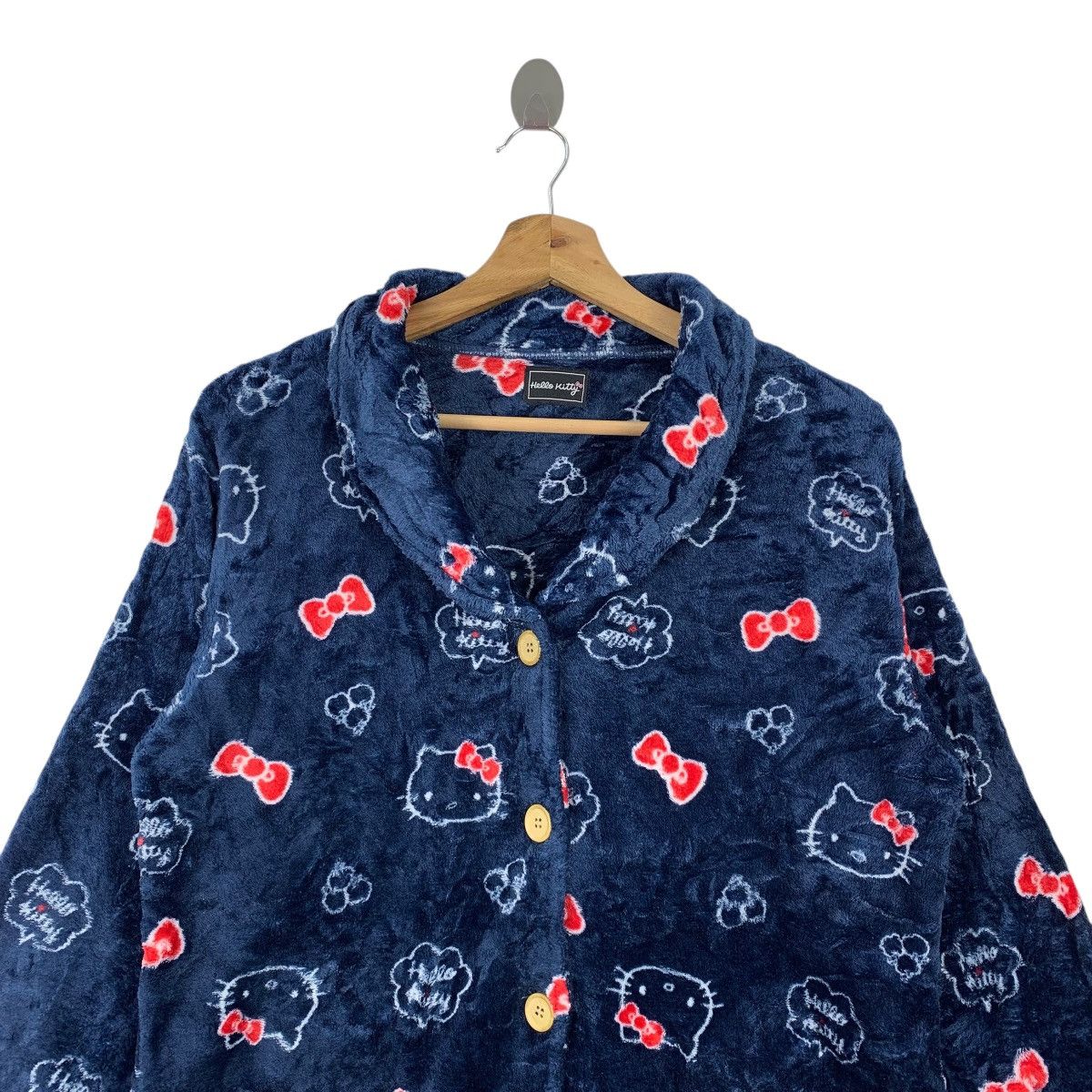 Japanese Brand HELLO KITTY Japanese Cartoon Fullprint Fleece Sleep T-Shirt Size S / US 4 / IT 40 - 3 Thumbnail