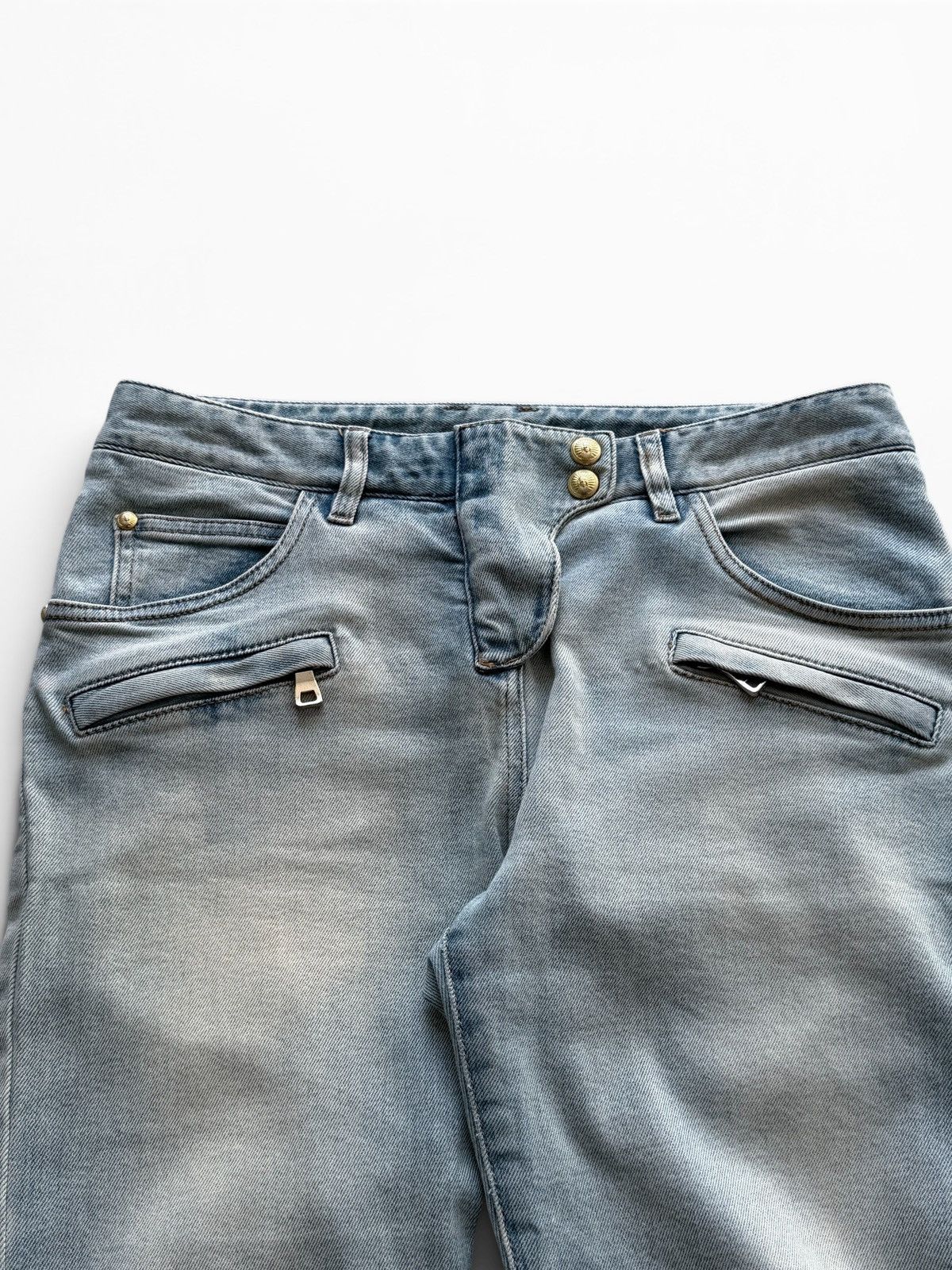 Balmain 2000s Balmain Washed Biker Jeans Size 25" / US 0 / IT 36 - 3 Thumbnail
