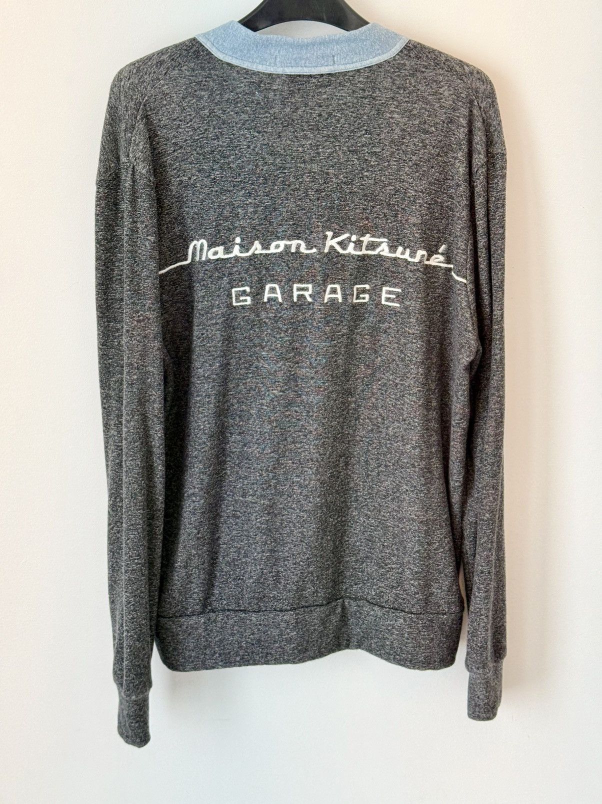 Maison Kitsune Archive Maison Kitsune Paris “Garage” Grey W/Blue Cardigan S Size US S / EU 44-46 / 1 - 1 Thumbnail