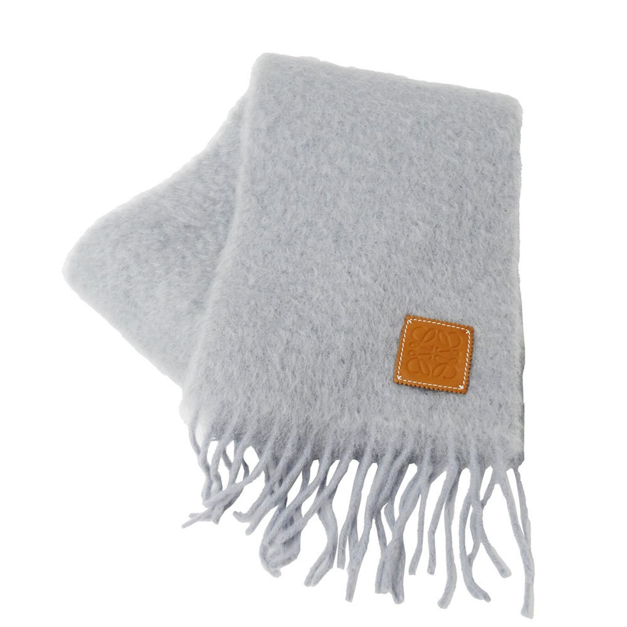 Loewe LOEWE Women's Scarf, Brand Name Stole, Wool and Mohair, Gray, Warm Size ONE SIZE - 1 Thumbnail