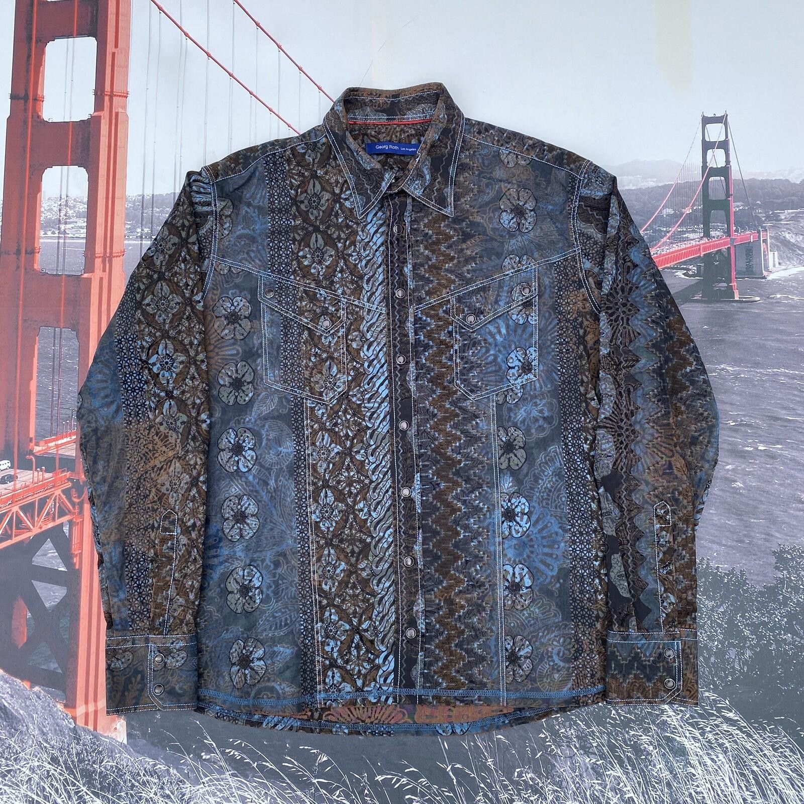 Other Georg Roth Pearl Snap Shirt Men Large Blue Western Cowboy Size US L / EU 52-54 / 3 - 1 Thumbnail