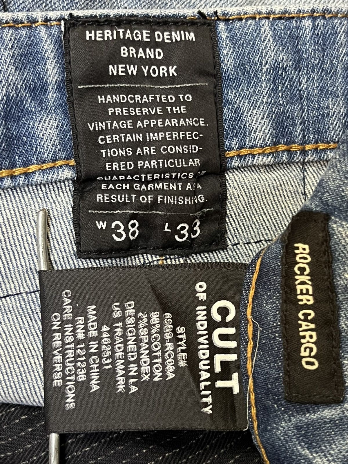 Cult Of Individuality JAPANESE CULT OF INDIVIDUALITY ROCKER CARGO BONDAGE JEANS Size US 39 - 21 Thumbnail