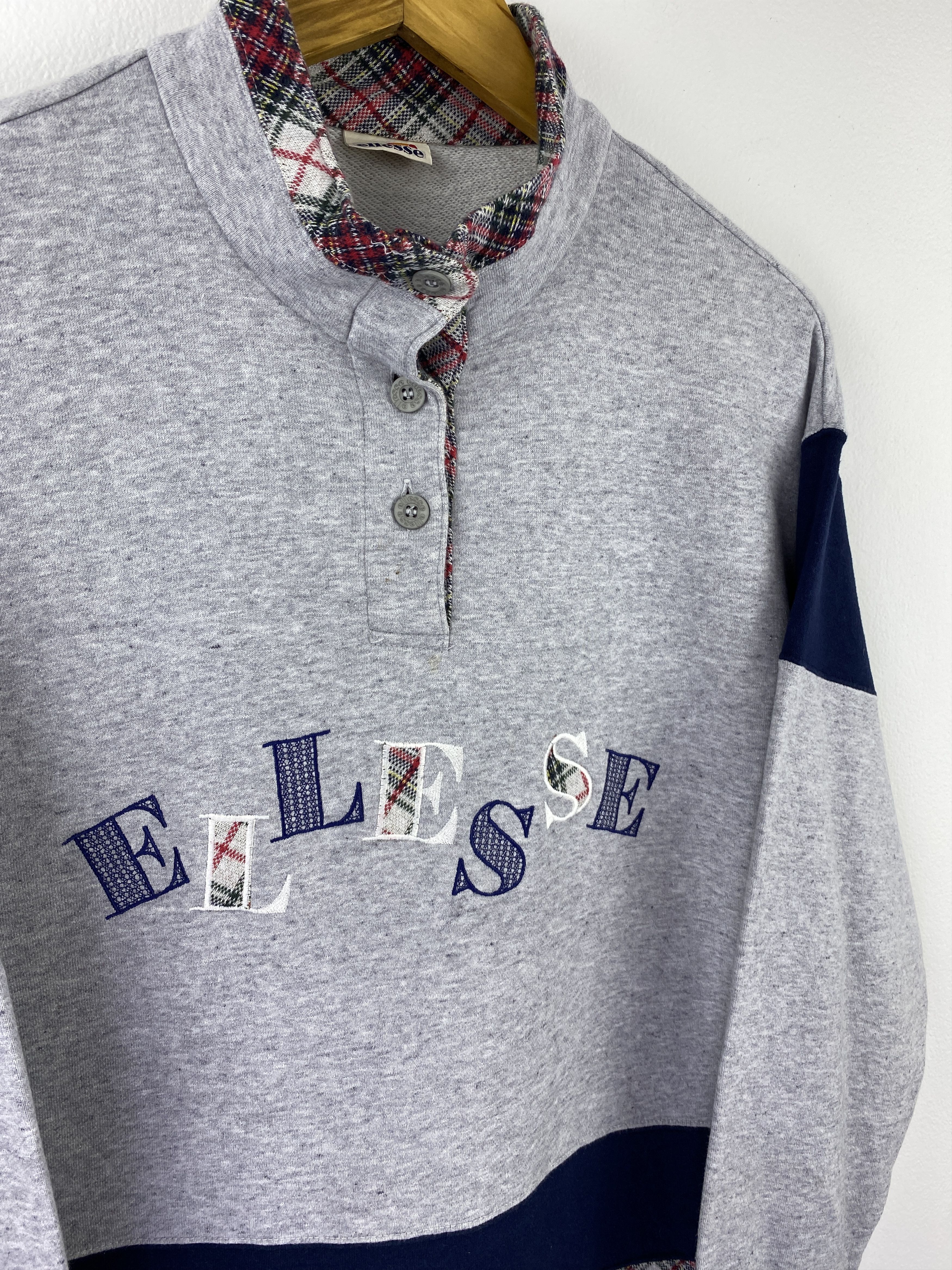 Ellesse Vintage 90s Ellesse Button Up Sweatshirt SH0493 Size L / US 10 / IT 46 - 11 Thumbnail