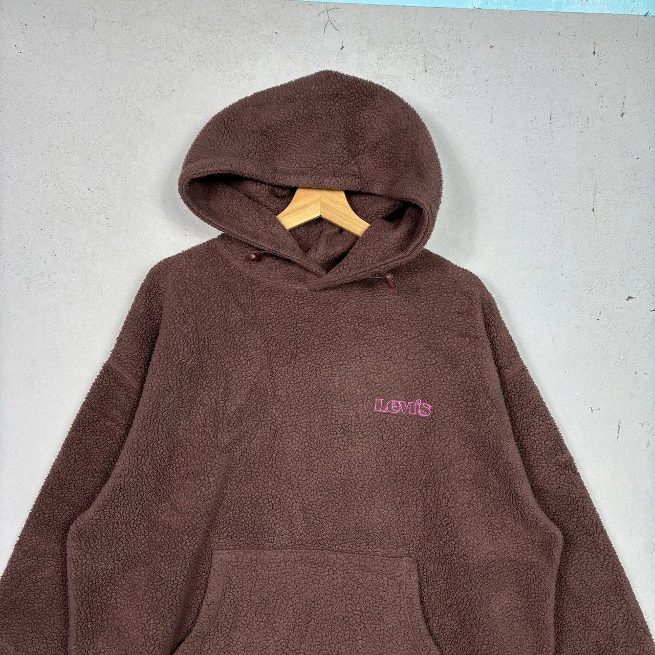 Levi's Levi’s Relaxed Fit Sherpa Hoodie Brown Pink Logo Size L Size US L / EU 52-54 / 3 - 3 Thumbnail