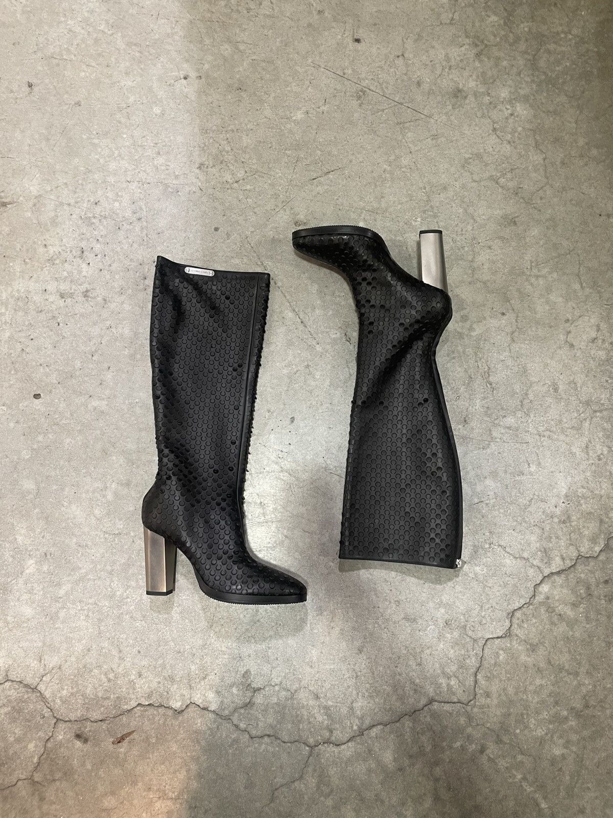 Helmut Lang FW24 Sample Helmut Lang Perforated Leather Knee-High Boots Size US 10 / IT 40 - 1 Thumbnail