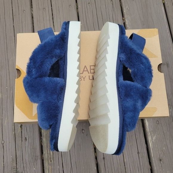 Ugg Ugg Australia Fuzz-ee Insignia Blue Faux Fur Fuzzy Fluffy Sl Size US 8 / IT 38 - 4 Thumbnail
