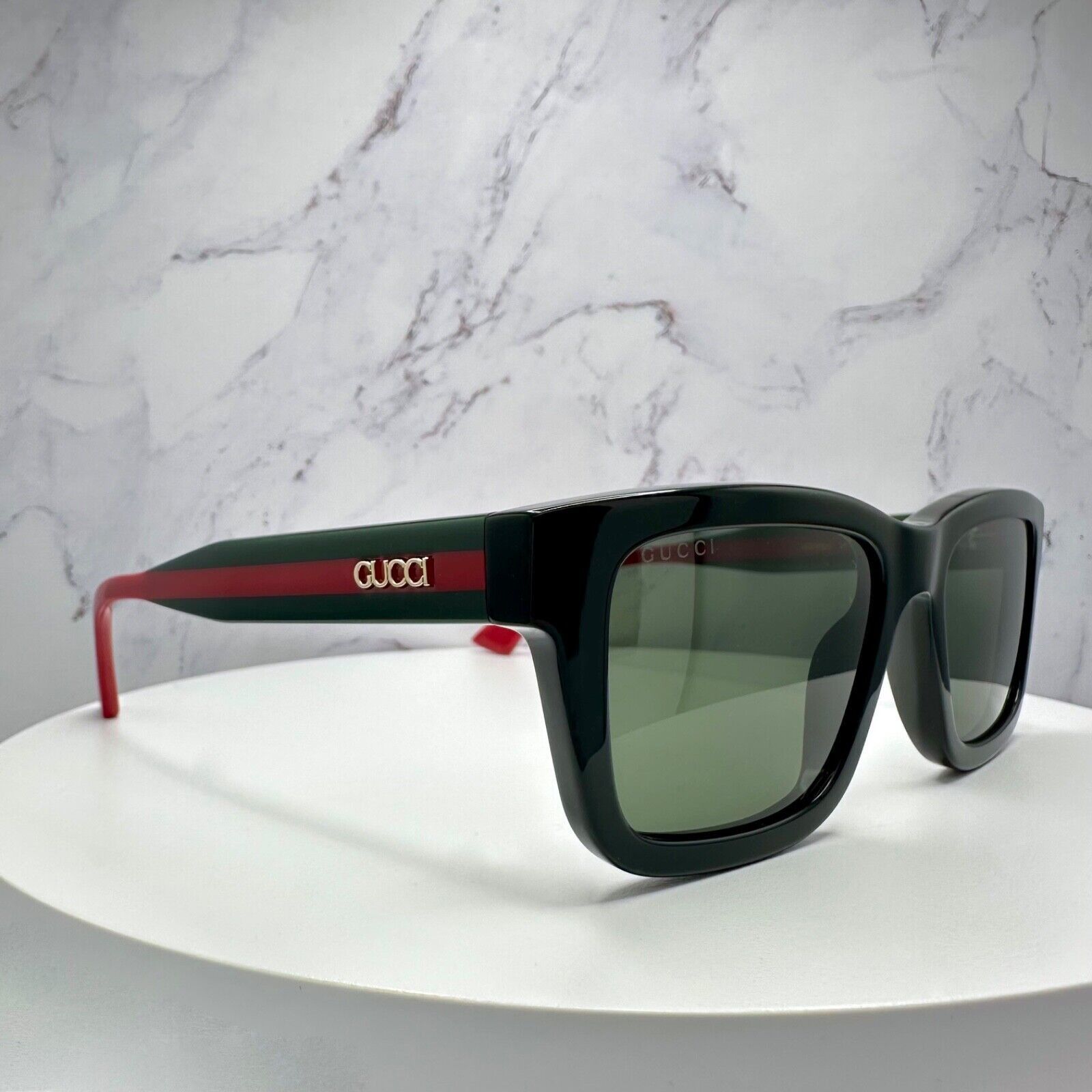 Gucci New GUCCI Sunglasses Black Gold 3D Metal Logo Square Size ONE SIZE - 22 Thumbnail