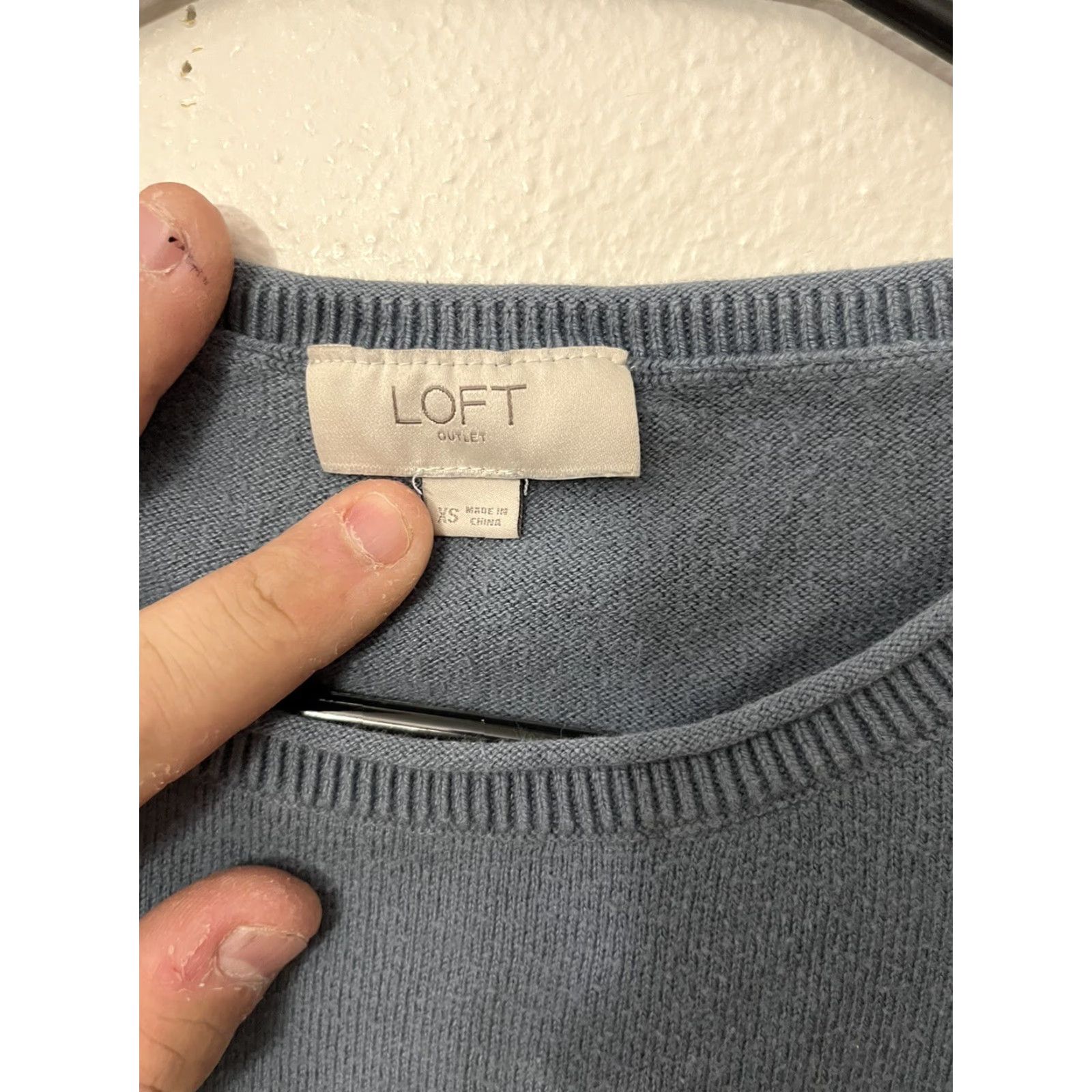 Loft VINTAGE Loft Women Shirt Blue Crew Long Sleeve Knot Front Accent Size XS Size XS / US 0-2 / IT 36-38 - 3 Thumbnail