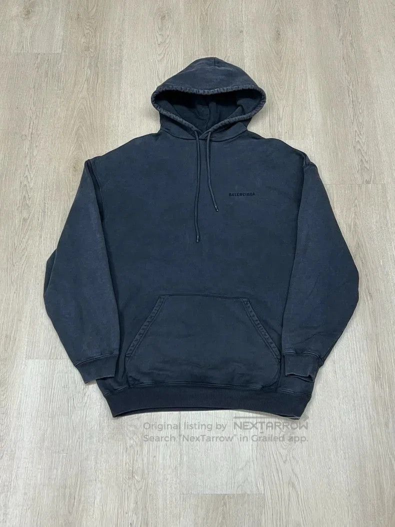 Balenciaga Embroidered Distressed Hoodie XS.