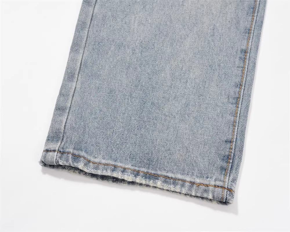 Japanese Brand × Jean Street retro light blue straight-leg versatile washed jeans Size US 32 / EU 48 - 6 Thumbnail