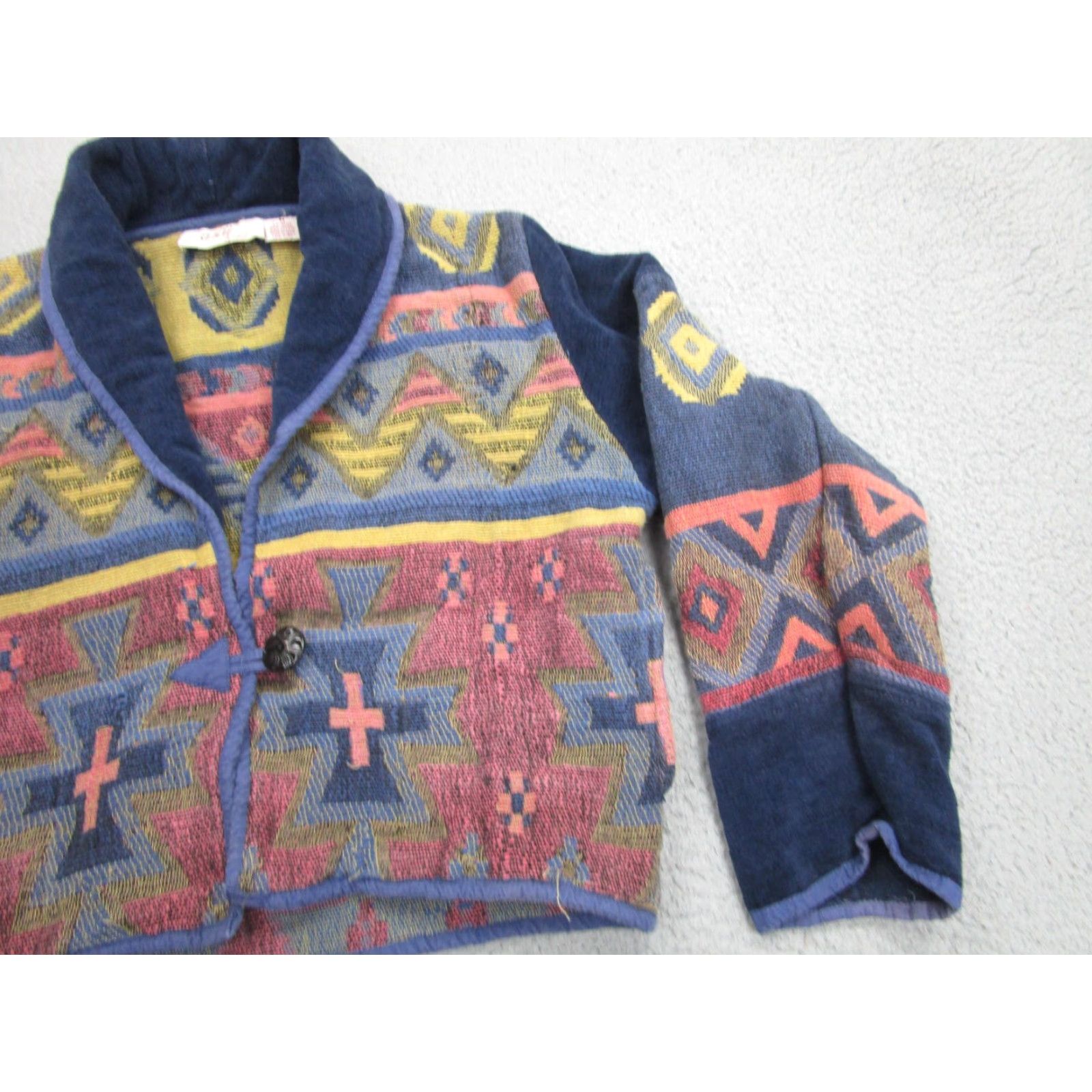 Vintage VINTAGE Anu By Natural Sweater Cardigan Womens M Blue Tribal Western Aztec Boho Jacket Size M / US 6-8 / IT 42-44 - 2 Thumbnail