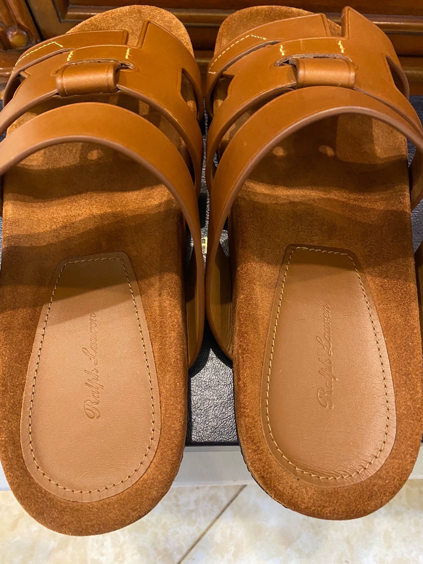 RRL Ralph Lauren RRL Purple Label Vintage Leather Slippers/Sandals Old Money Size US 7 / EU 40 - 5 Thumbnail