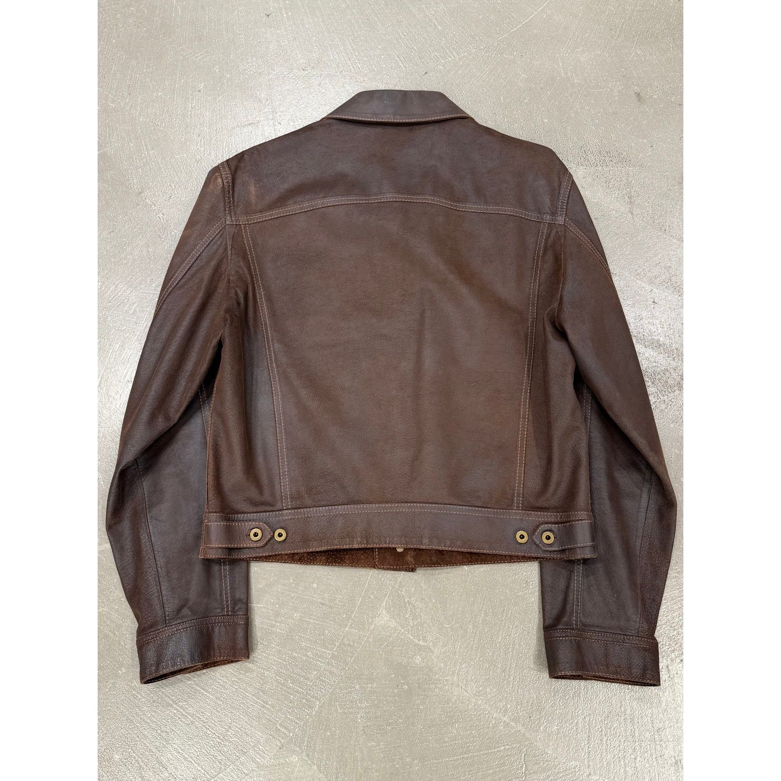 Miu Miu 2000s Miu Miu distressed leather trucker jacket Size US M / EU 48-50 / 2 - 2 Thumbnail