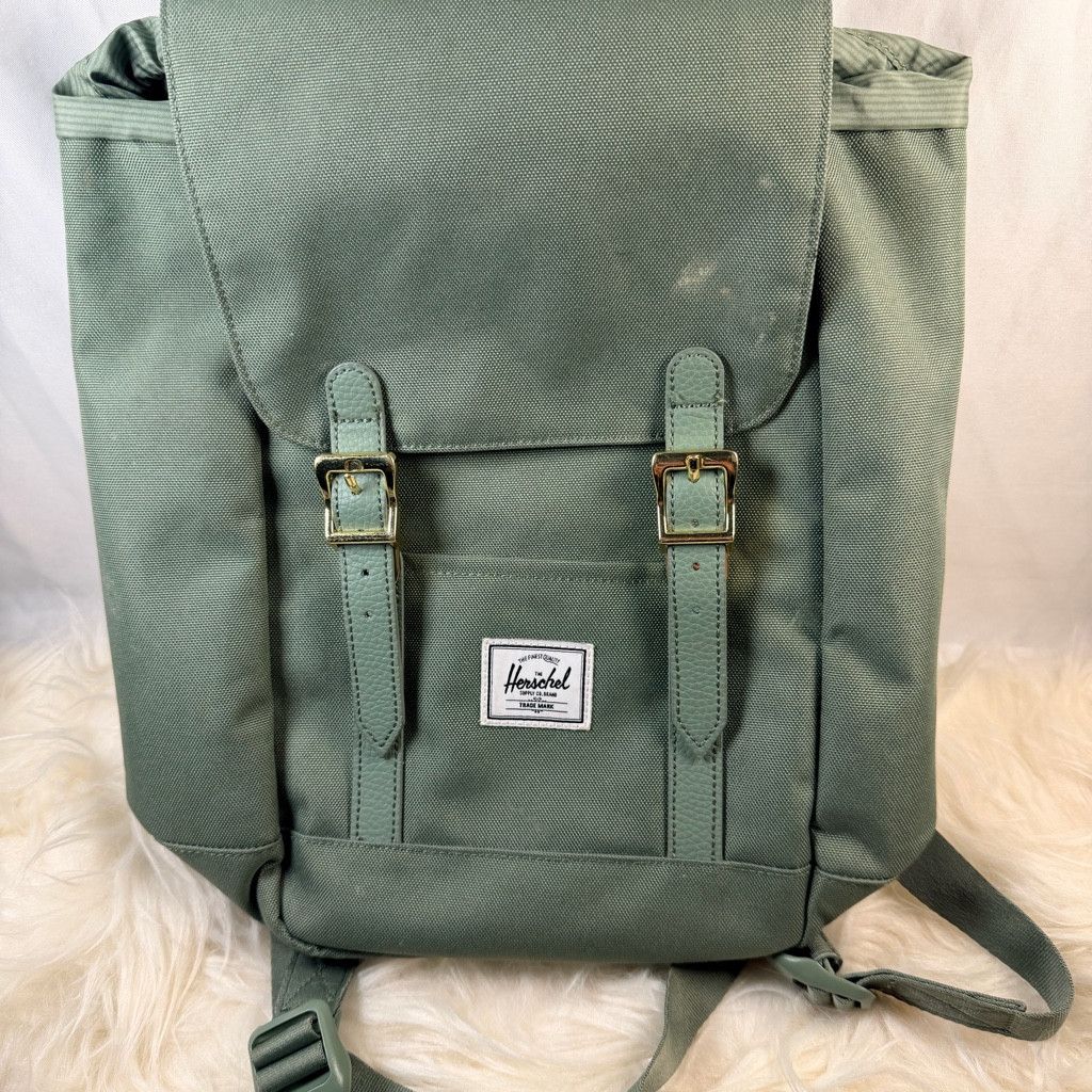 The Unbranded Brand Herschel Backpack – Sage Green Classic w/ Buckle Detail Size ONE SIZE - 1 Thumbnail