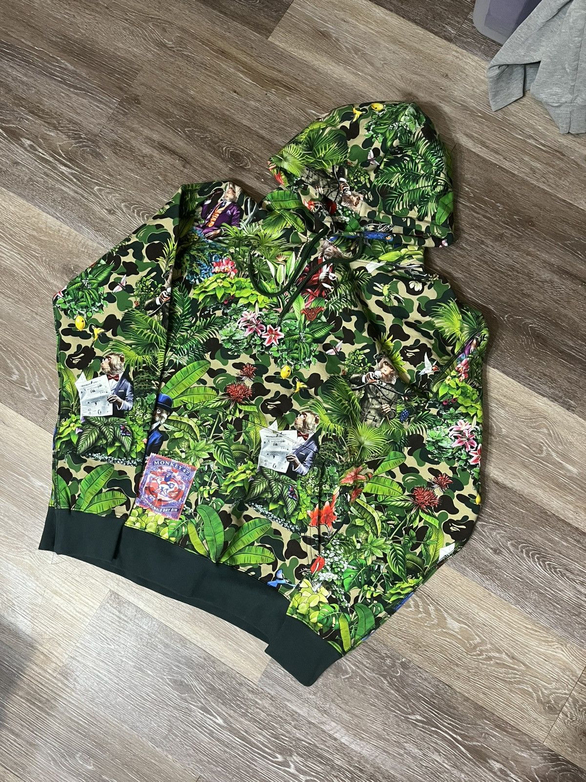 Bape A Bathing Ape X 47 Monkey ABC Green Camo Pullover Hoodie Size US M / EU 48-50 / 2 - 1 Thumbnail