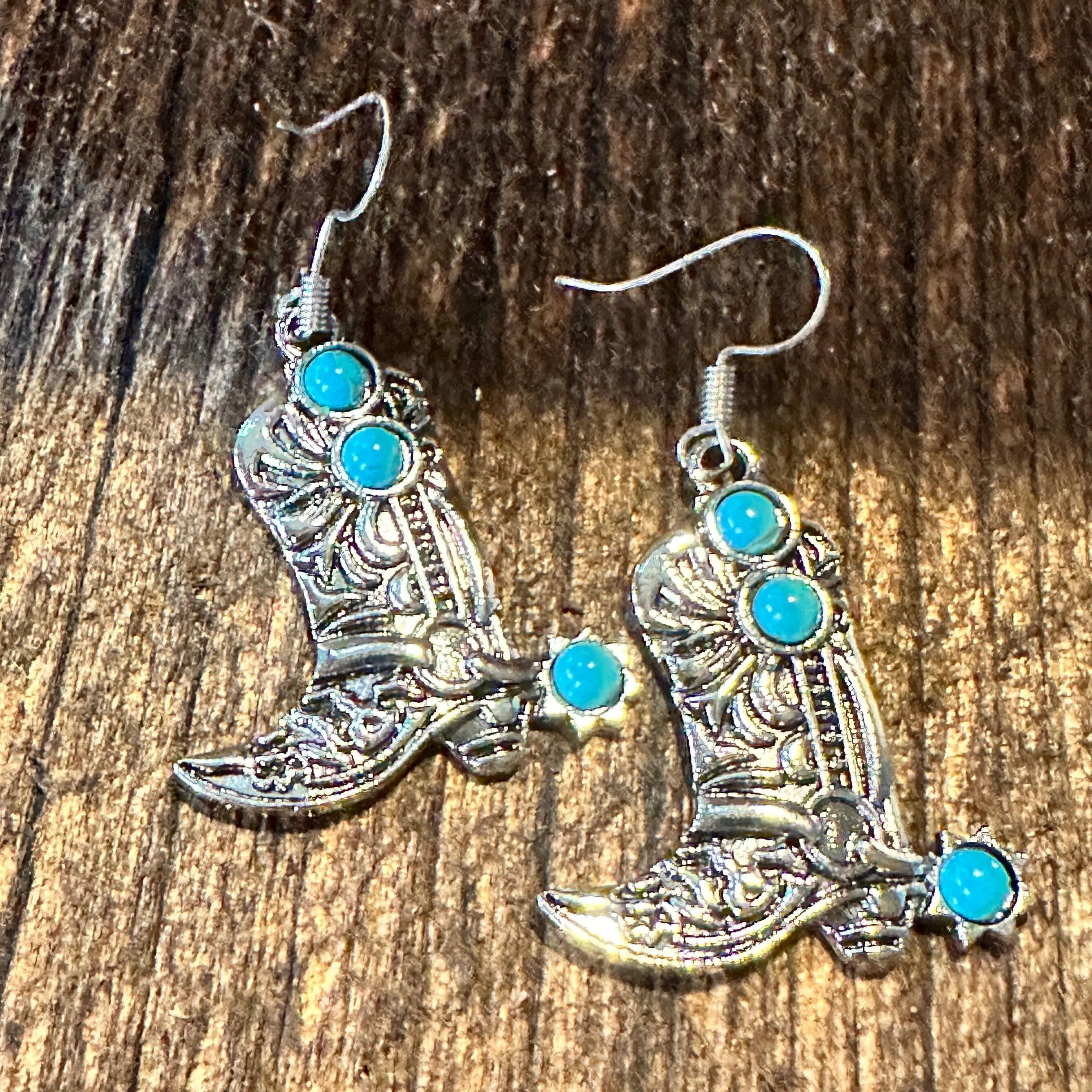 Other Boho Hippie Western CowgirlTurquoise Stone Boot Silver Drop Size ONE SIZE - 7 Thumbnail