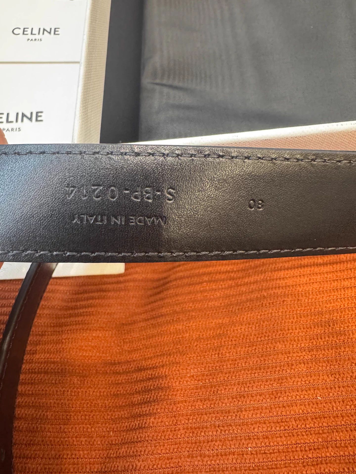 Celine CELINE Triomphe Belt 80 Black & Gold Size ONE SIZE - 4 Thumbnail