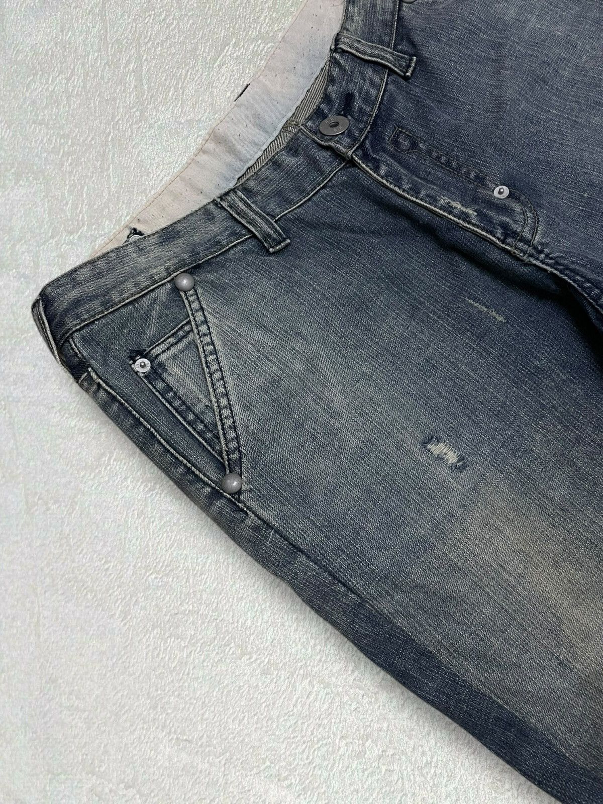 Tornado Mart Vintage Japan Designer Rush/Hour Distressed Flared Denim Size US 32 / EU 48 - 8 Thumbnail