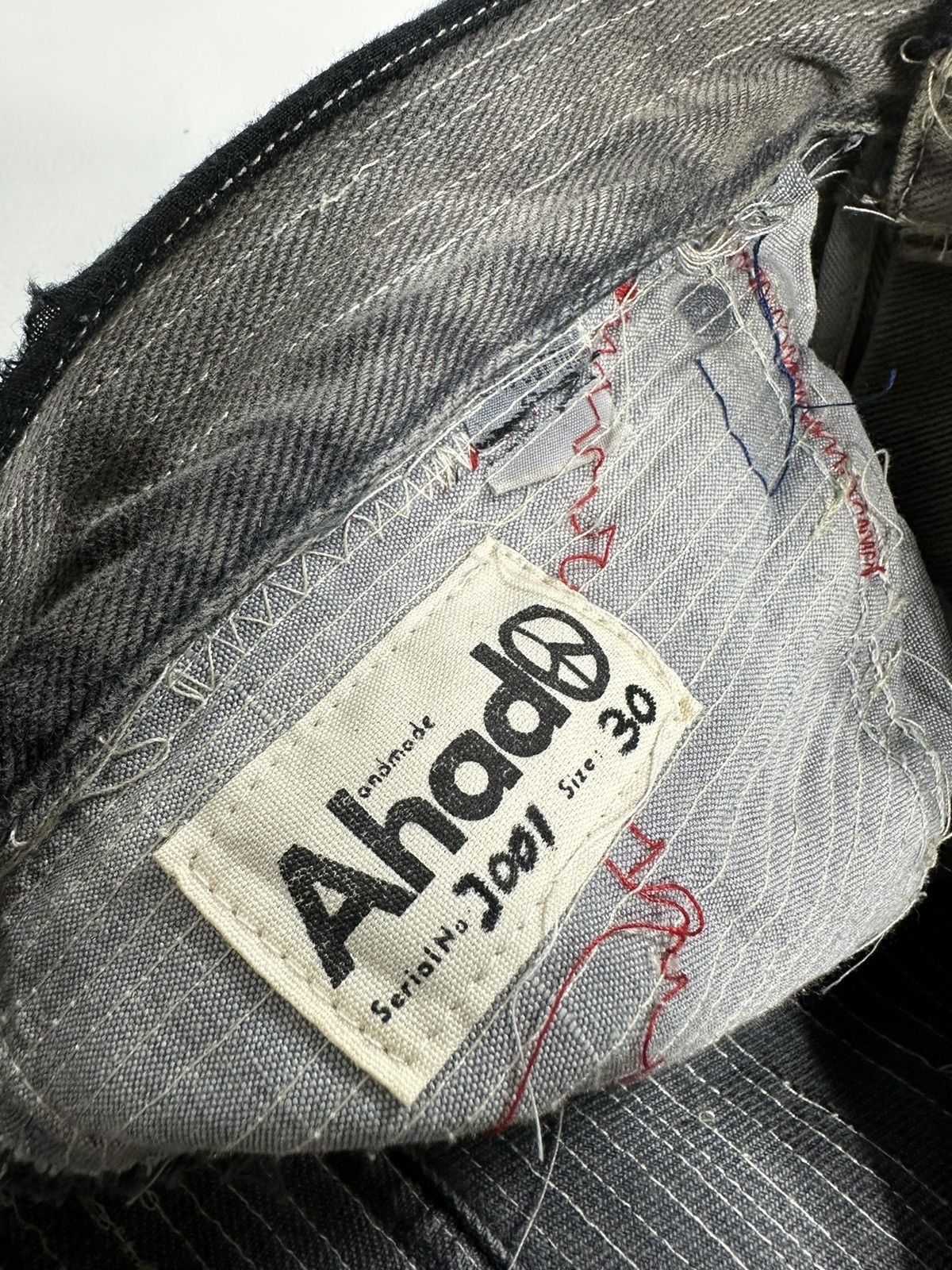 Handmade Custom Made Distressed Paisley Patchwork hemless Jeans pants Size US 30 / EU 46 - 13 Thumbnail