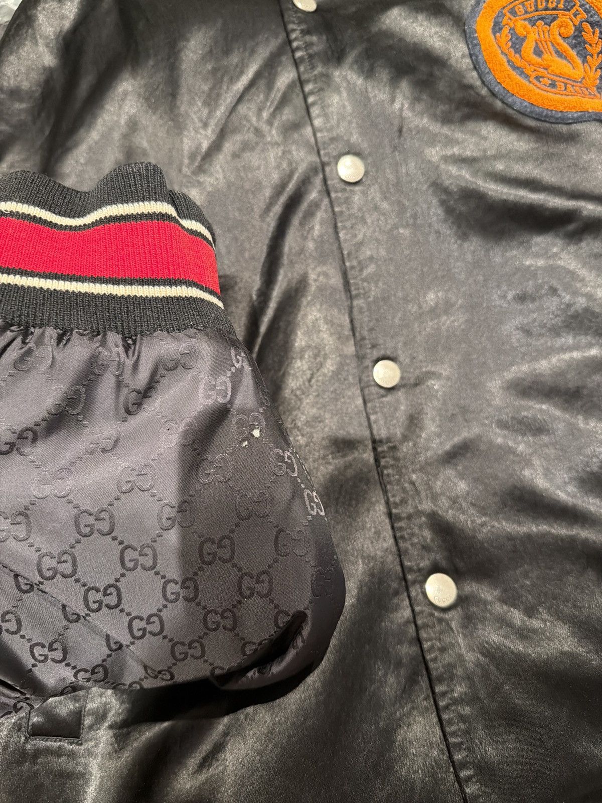 Gucci Gucci GG Nylon Bomber Jacket With Lyre Size US XXL / EU 58 / 5 - 12 Thumbnail