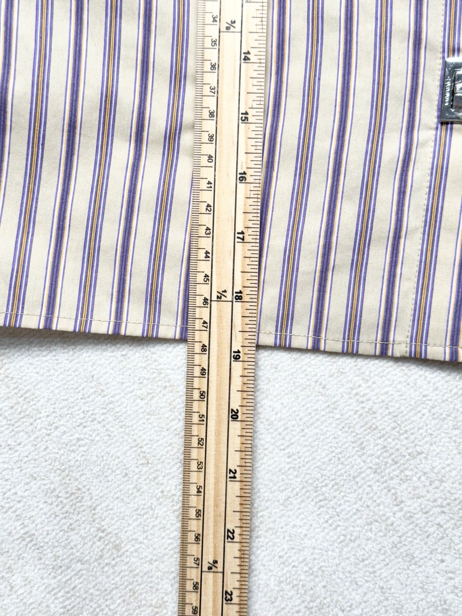 Designer UNWORN* Cut-off Cleric Stripe Button-up Shirt | CALVINLUO Size ONE SIZE - 12 Thumbnail