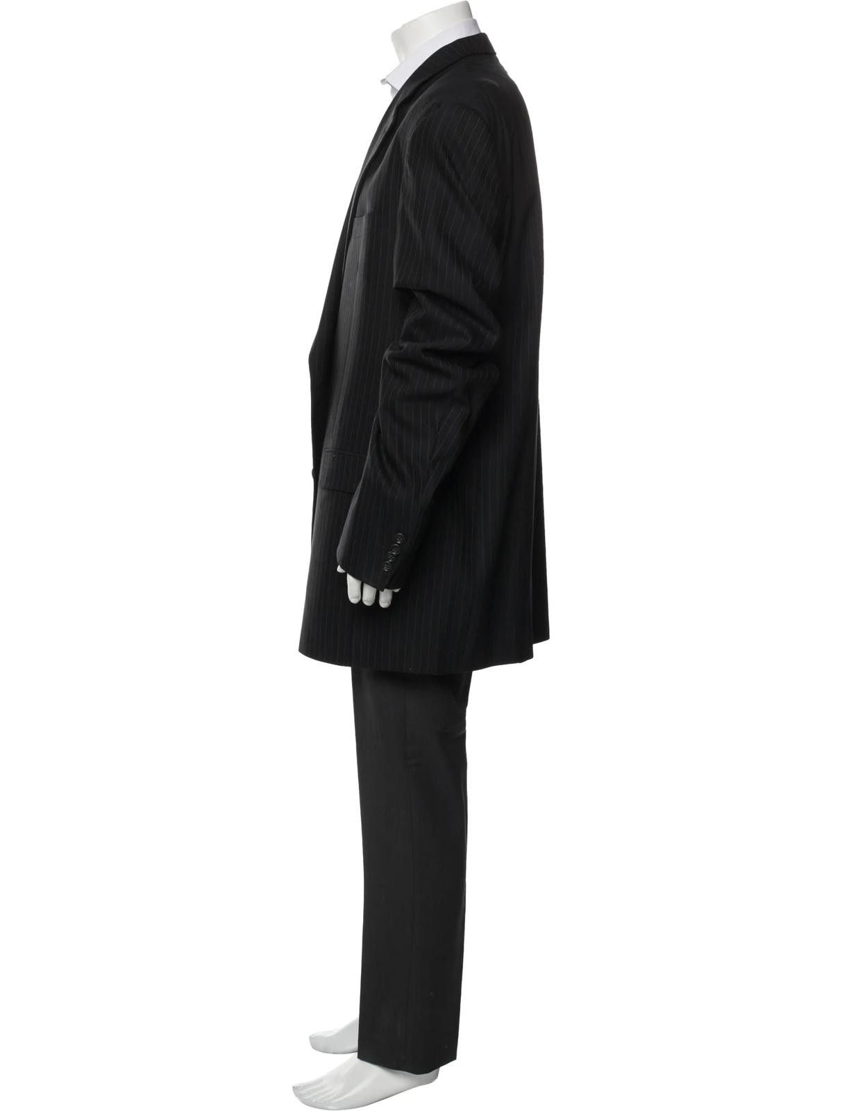 Burberry Burberry's Pinstripe Black Blazer Size: S Size 36R - 2 Thumbnail