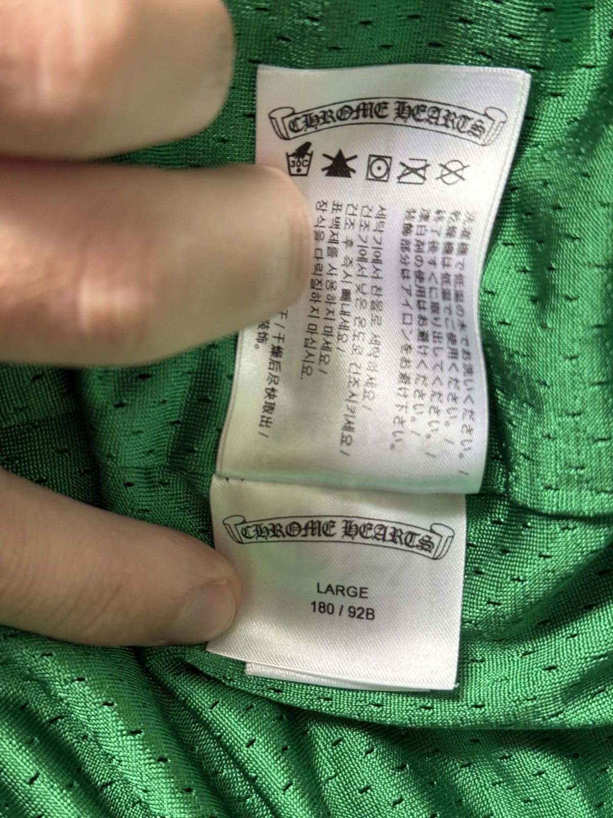 Chrome Hearts Green & Gold Chrome Hearts Floral Mesh Jersey Pants Size US 33 - 9 Thumbnail