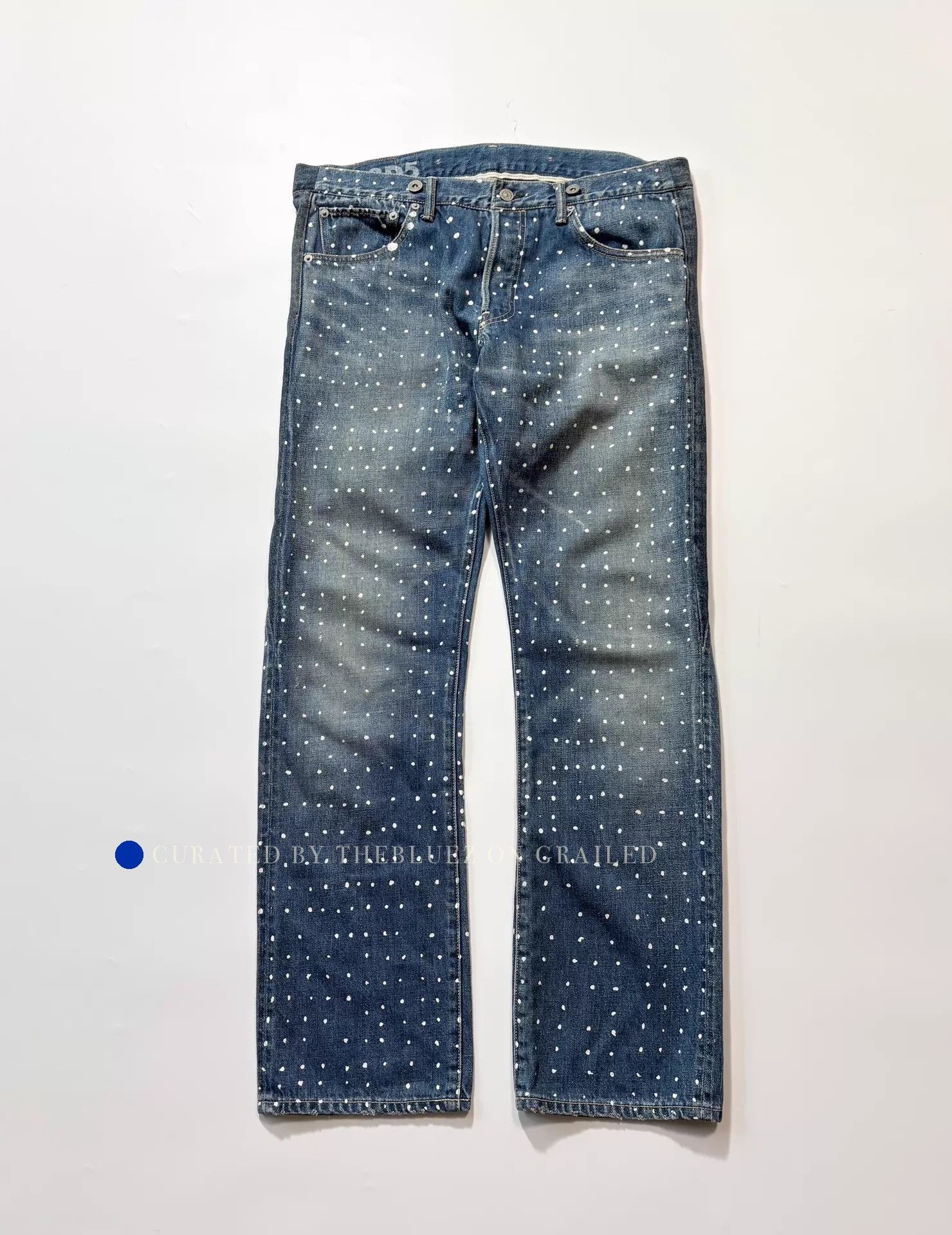 Visvim Polka Dot Jeans, Size 34 in Blue Size US 34 / EU 50 - 1 Thumbnail