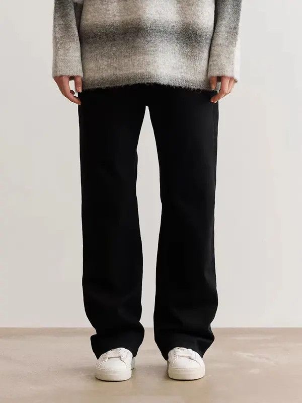 Japanese Brand VIBE Black micro-elastic simple micro-flare baggy jeans Size US 30 / EU 46 - 6 Thumbnail