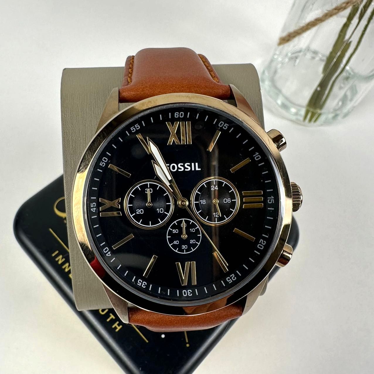 Fossil NWT Fossil Flynn Chronograph Brown Leather Men Watch BQ2261 Size ONE SIZE - 2 Thumbnail
