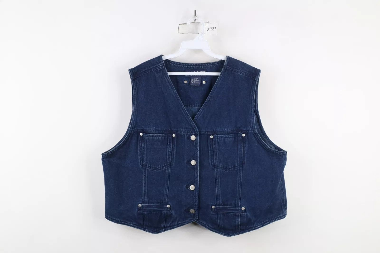 Vintage Vintage 90s Streetwear Denim Jean Vest Jacket Blue Size 3XL / US 20-22 - 1 Thumbnail