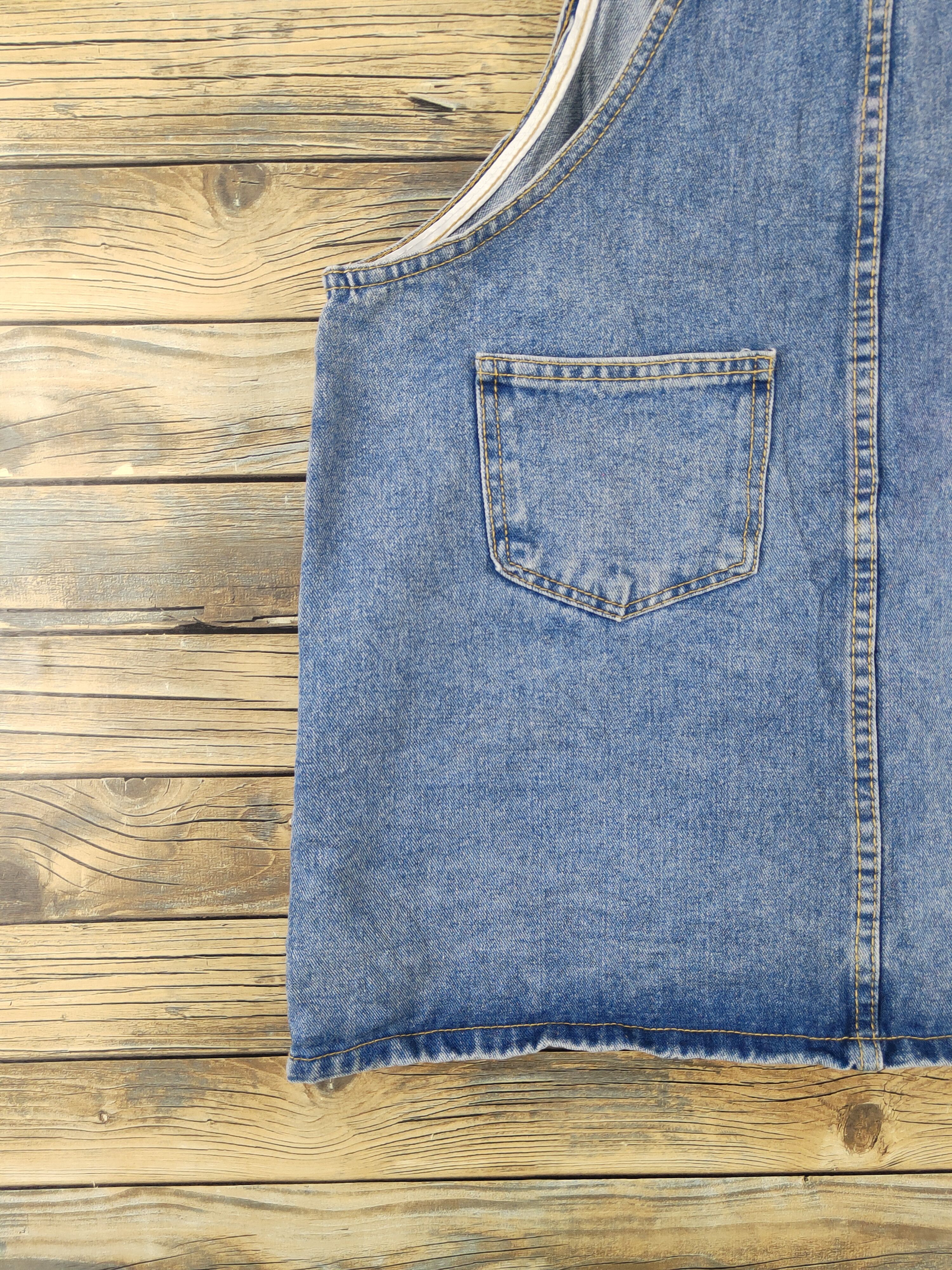 Japanese Brand × Vintage Japanese Brand Blue Denim Skirt Jumpsuits Size 41" - 9 Thumbnail