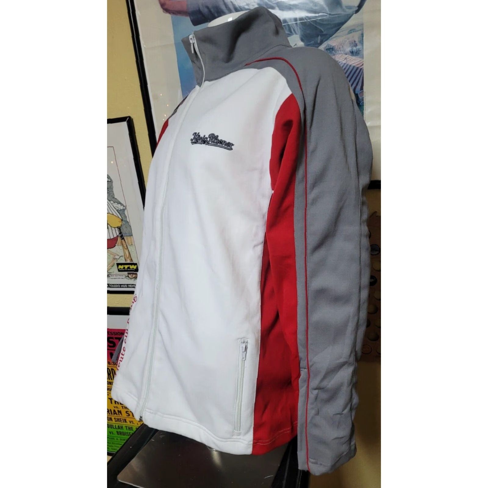 Vintage VINTAGE Konig Pilsener German Beer Jacket Windbreaker Zip Up 2XL White Men Size US XXL / EU 58 / 5 - 4 Thumbnail