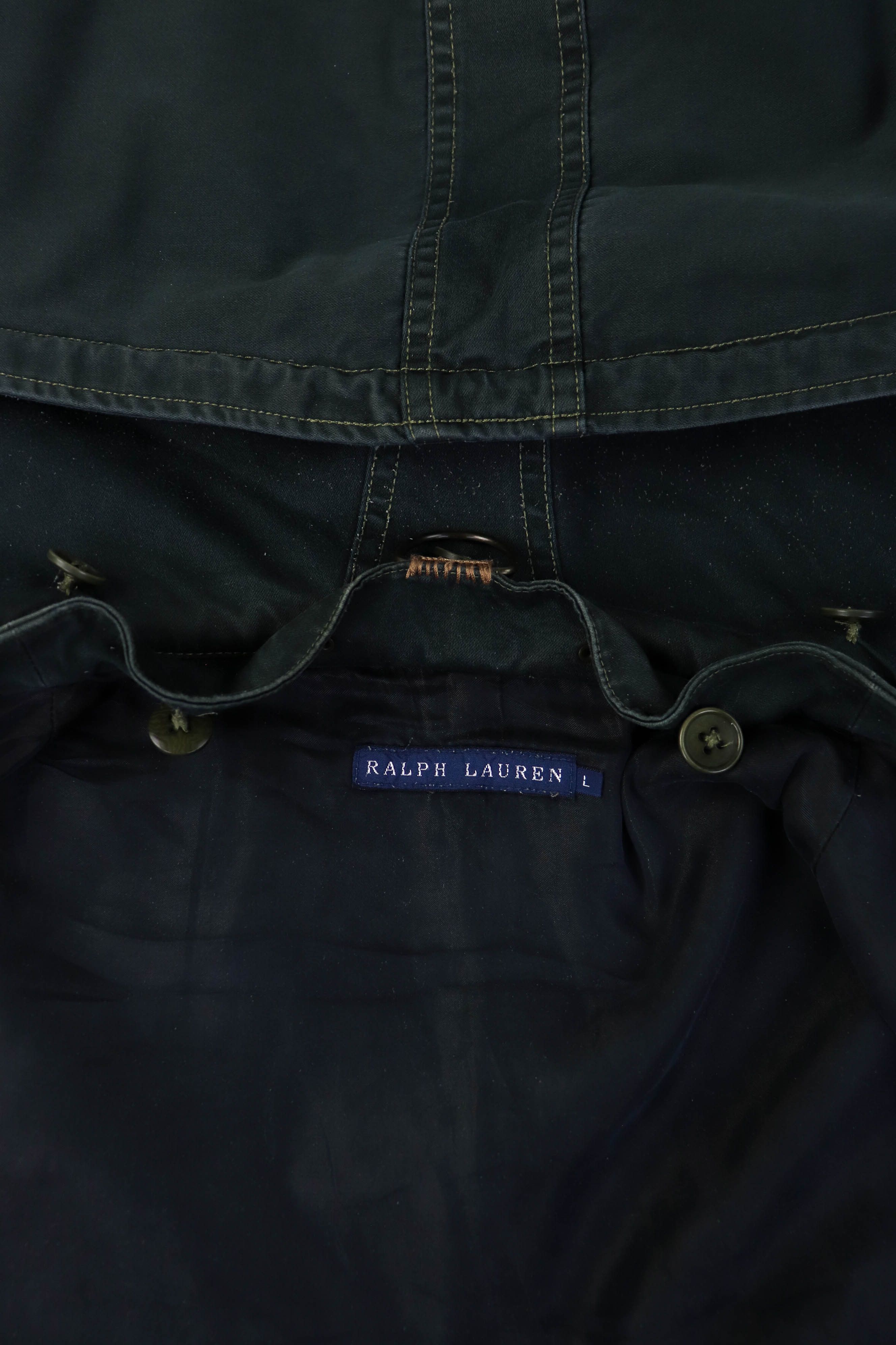 Ralph Lauren 90s Vintage Ralph Lauren Shearling Liner Green Belted Coat Size L / US 10 / IT 46 - 22 Thumbnail