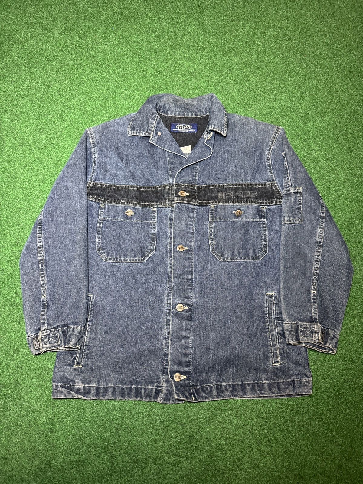 Lee Lee Pipe Vintage 90s Y2K Denim Jacket Large Hip Hop Size US L / EU 52-54 / 3 - 1 Thumbnail