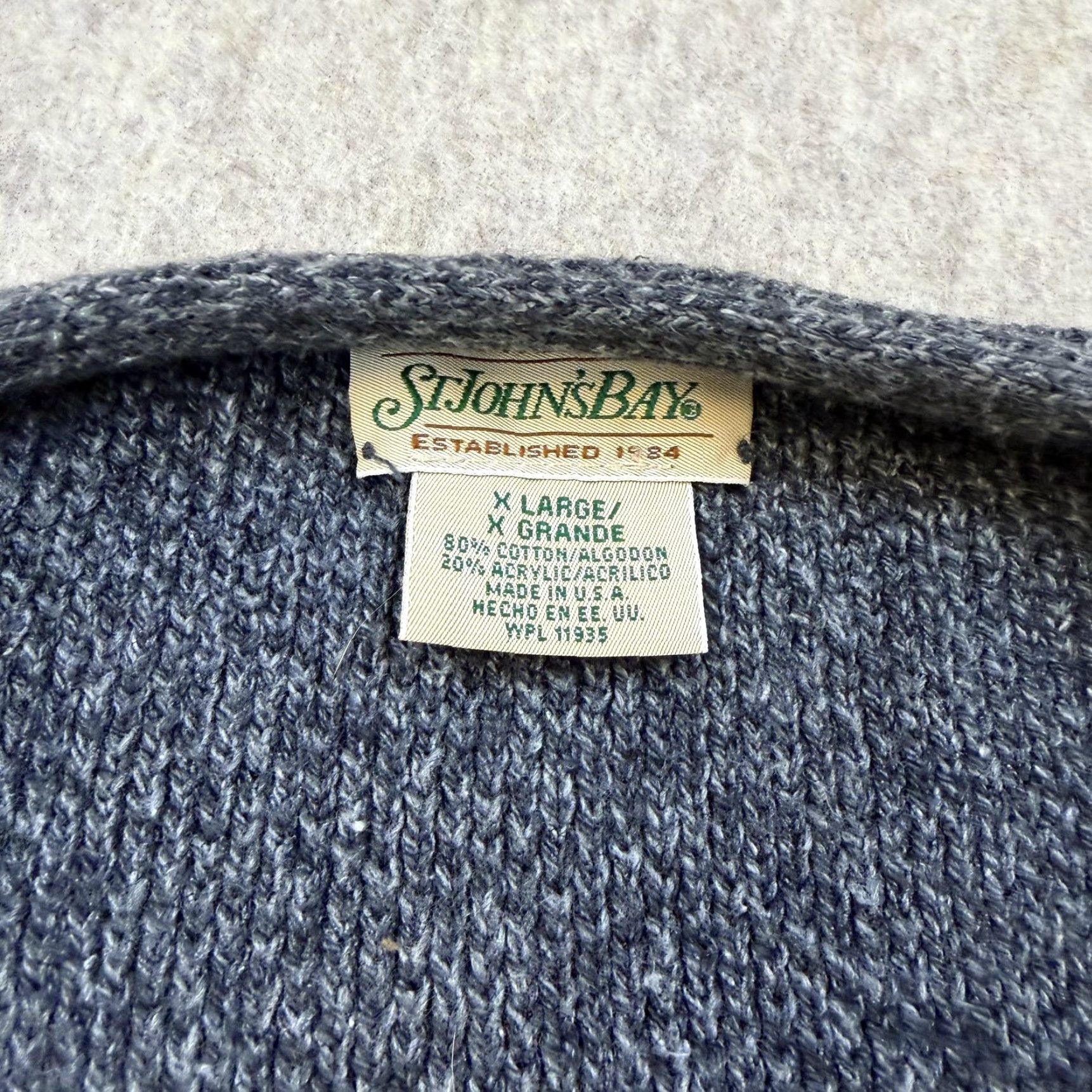 Vintage VTG St Johns Bay Sweater Vest Mens XL Heather Gray V Neck Button Front Made USA Size US XL / EU 56 / 4 - 4 Thumbnail