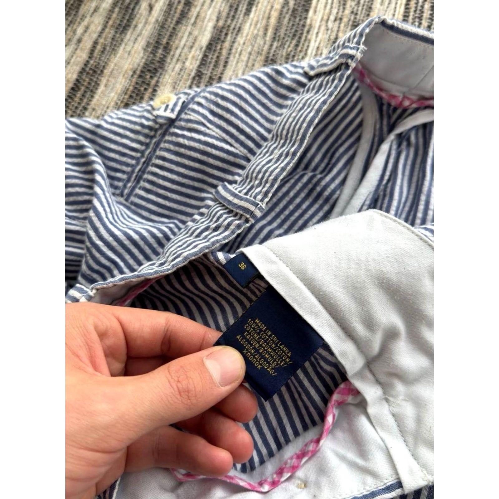 Polo Ralph Lauren VINTAGE Polo Ralph Lauren Navy Blue Striped Shorts Old Money Bermuda 2XL Mens Blue Striped Polo Ralph Lauren Old Money Shorts Summer Luxury Shorts Size US XXL / EU 58 / 5 - 7 Thumbnail