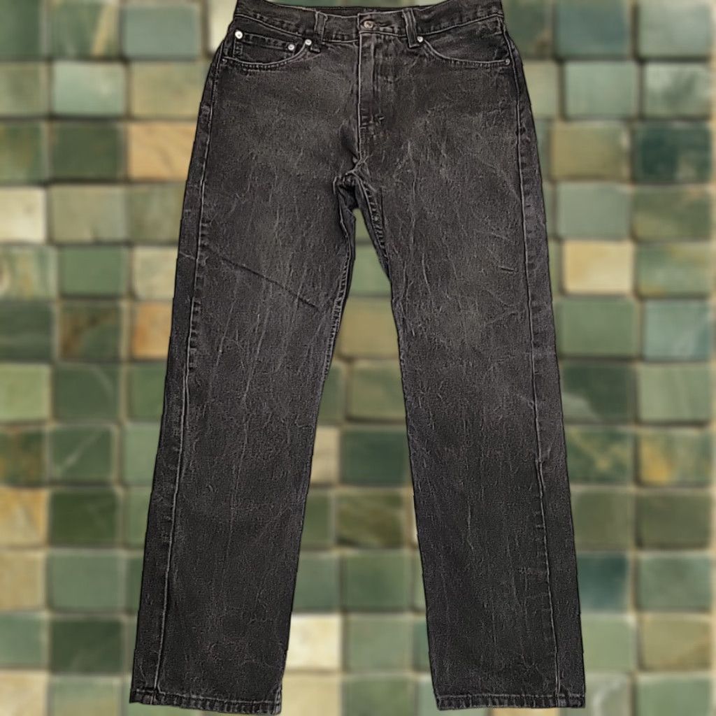 Denime Levis Jeans Mens 33x32 Black 505 Denim 100% Cotton Straight Leg Casual Pants Size US 33 - 1 Thumbnail